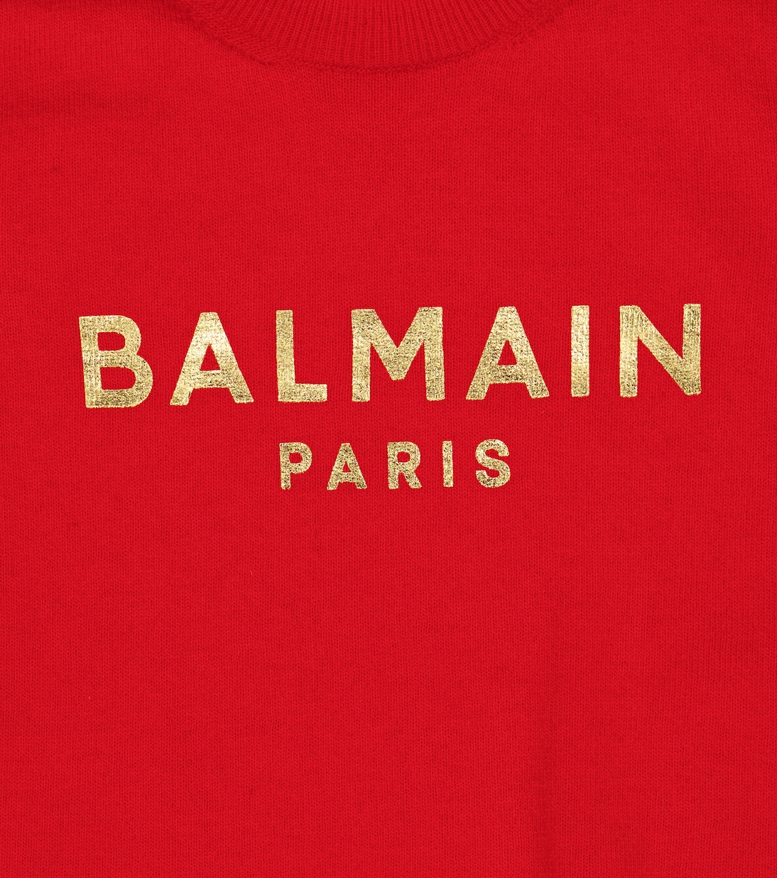 Logo virgin wool crop top | Balmain Kids