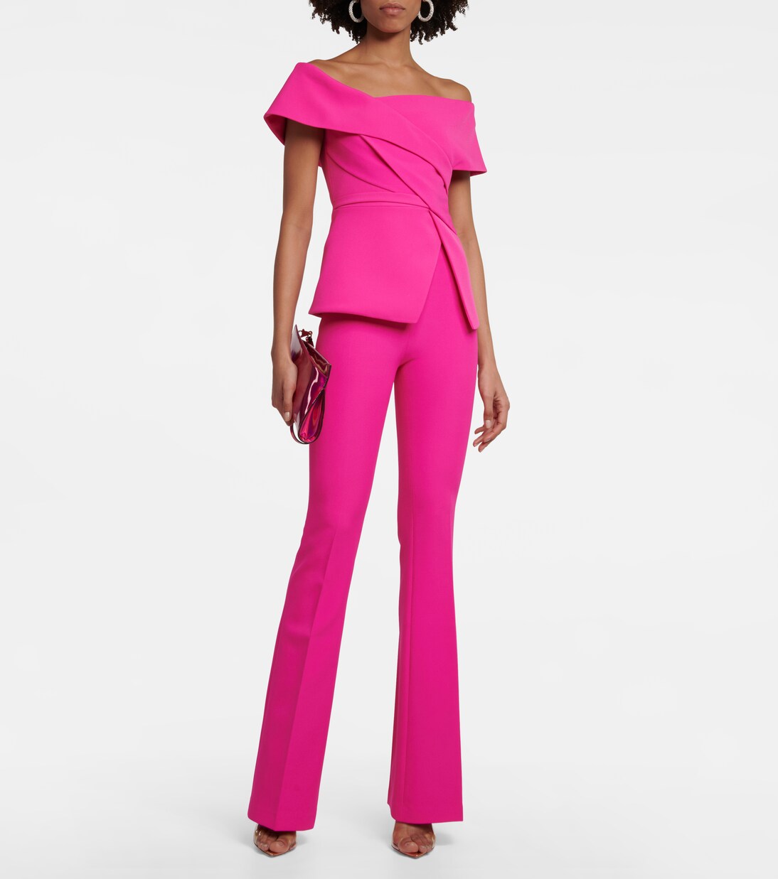 Eimear off-shoulder crêpe top | Safiyaa