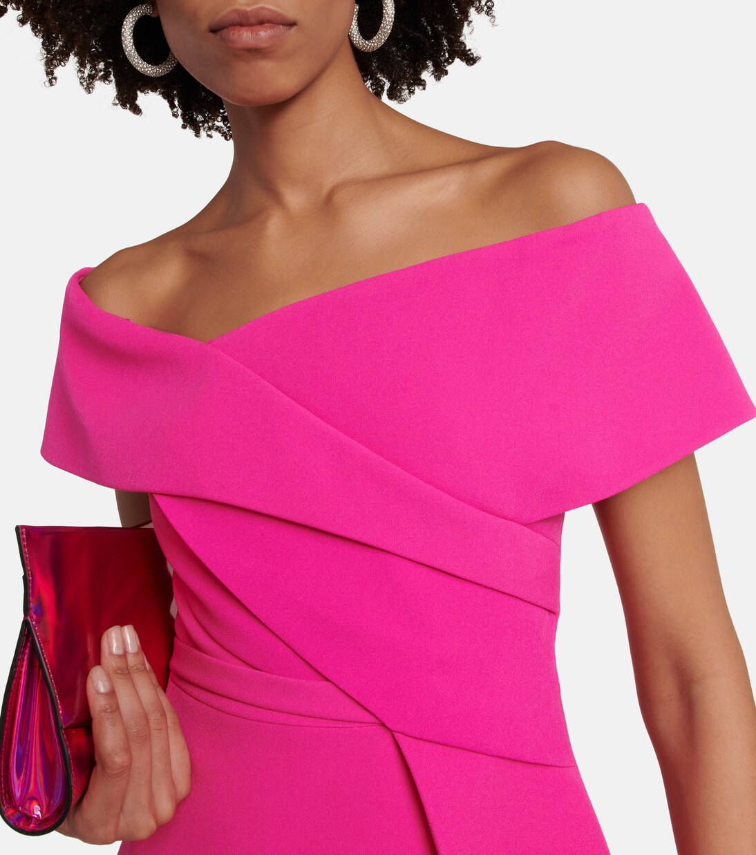 Eimear off-shoulder crêpe top | Safiyaa