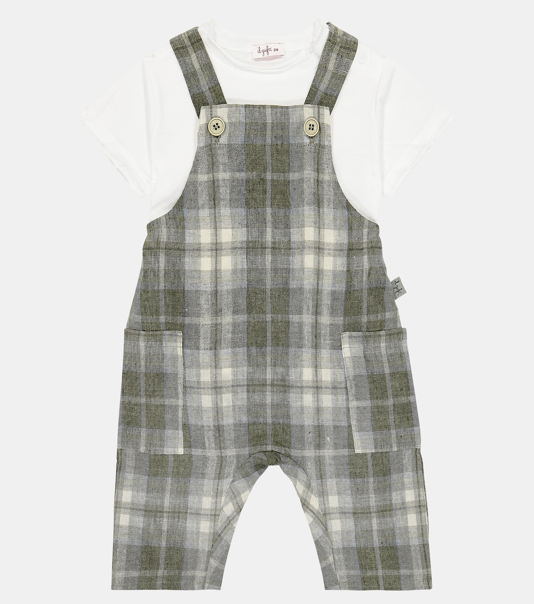婴幼儿 — 棉质T恤与背带裤套装 | Il Gufo