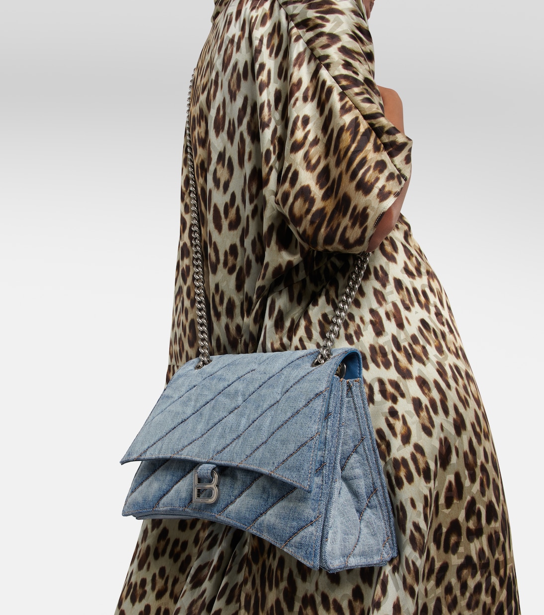 Crush Medium denim shoulder bag | Balenciaga