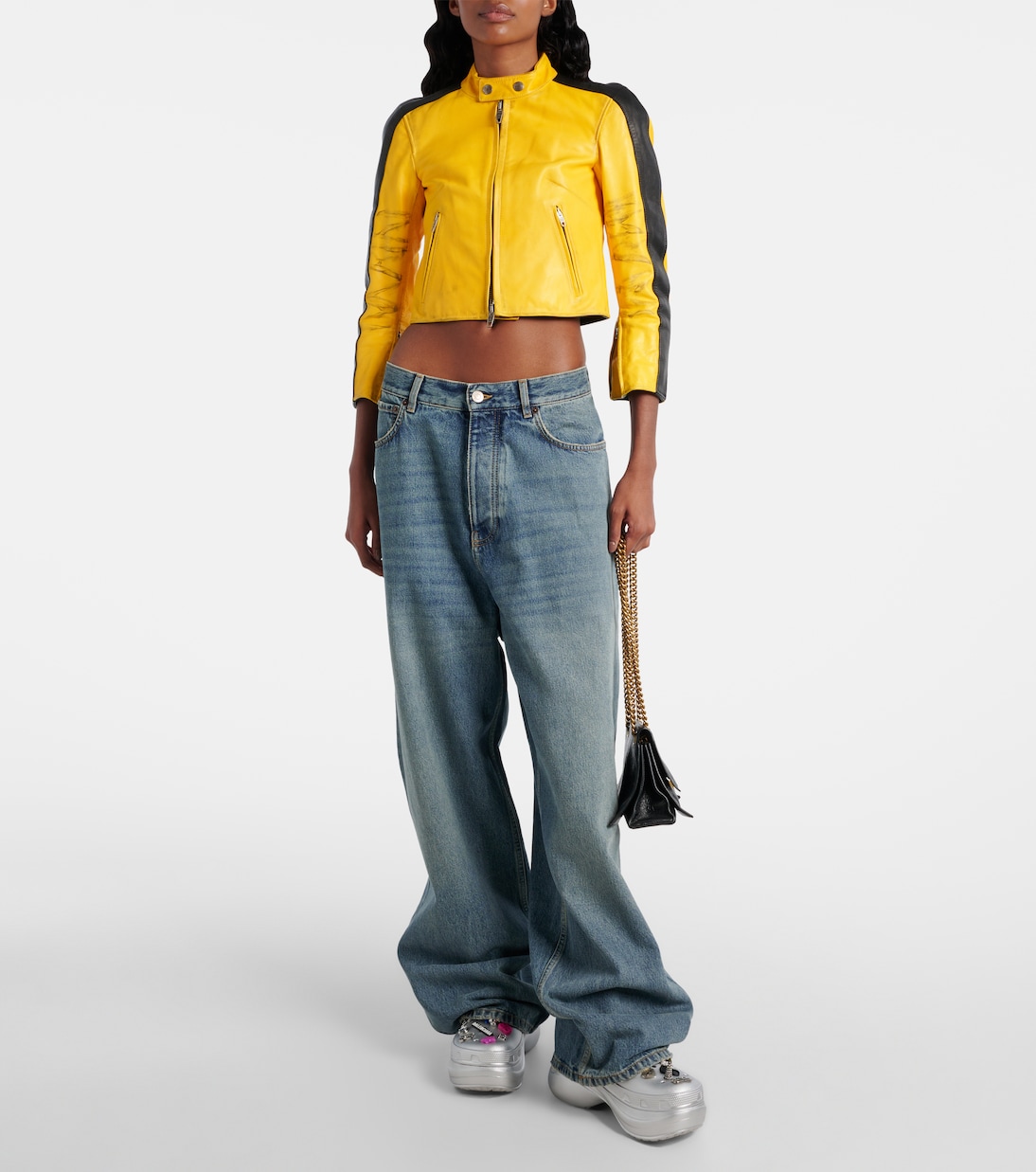 Cropped leather jacket | Balenciaga