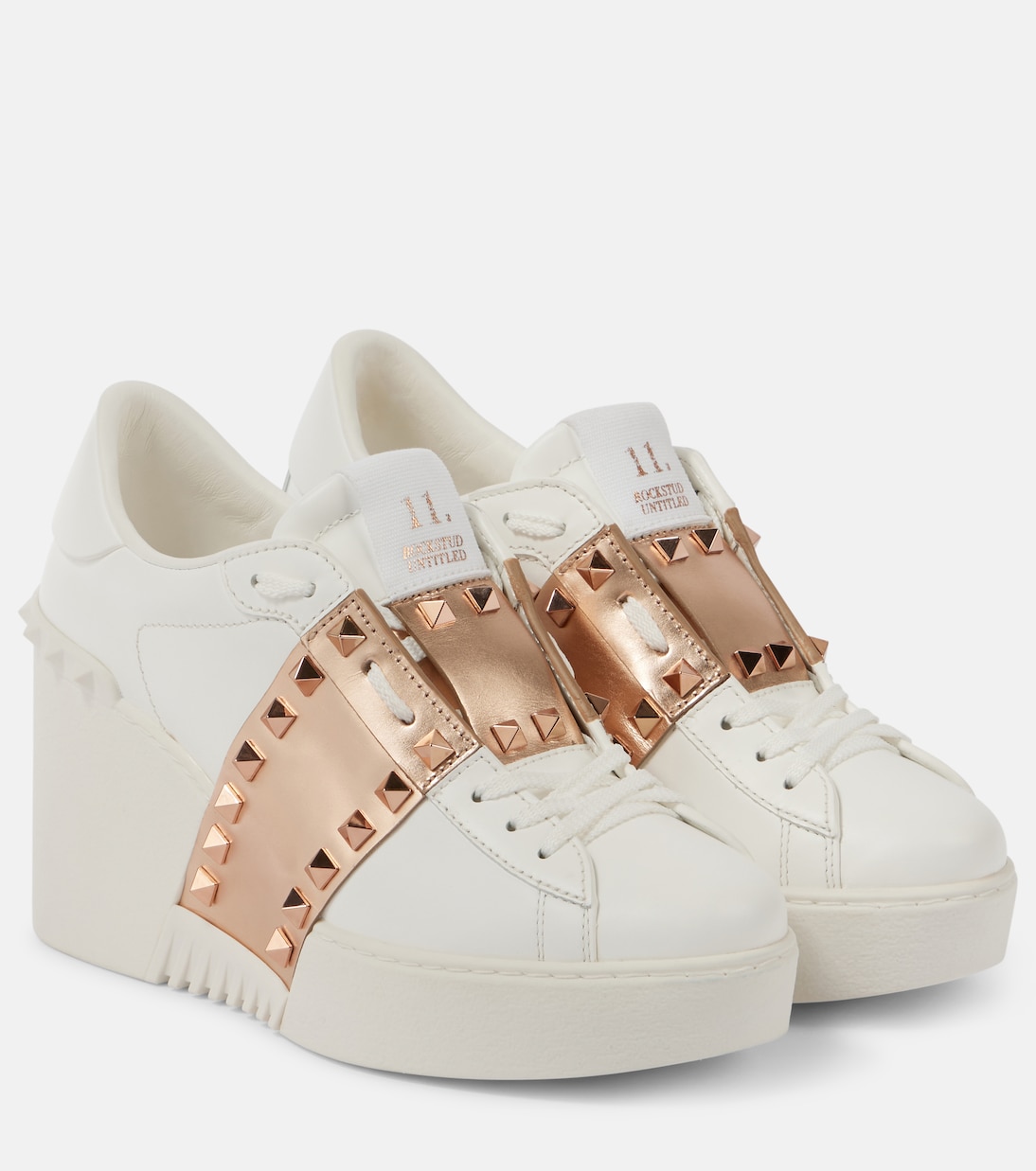 Wedge-Sneakers Open Disco aus Leder | Valentino Garavani