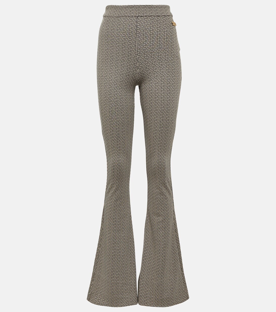 Pantalon flare Monogram en jacquard | Balmain