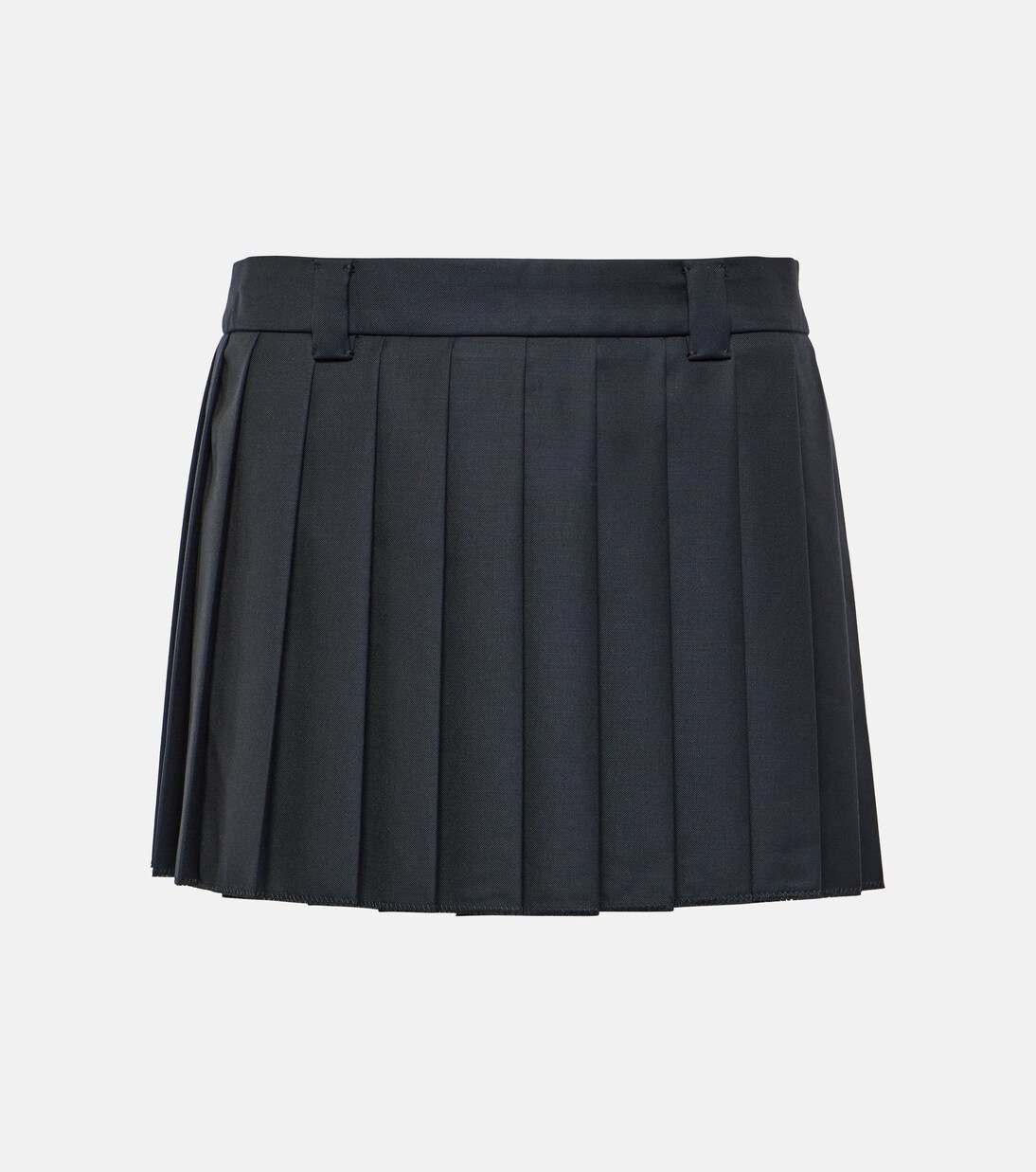 Pleated virgin wool miniskirt | Miu Miu