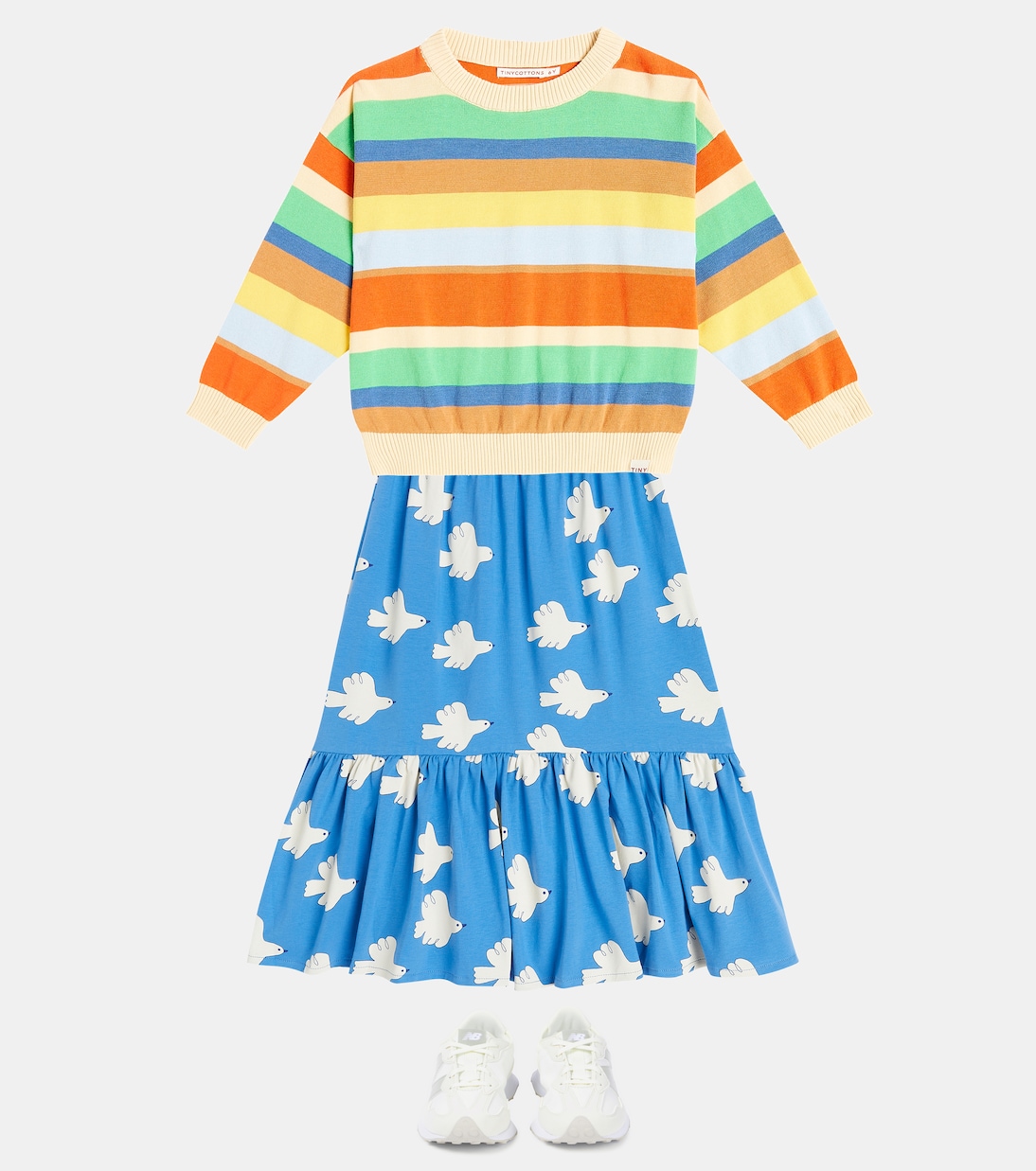 Doves cotton-blend skirt | Tinycottons