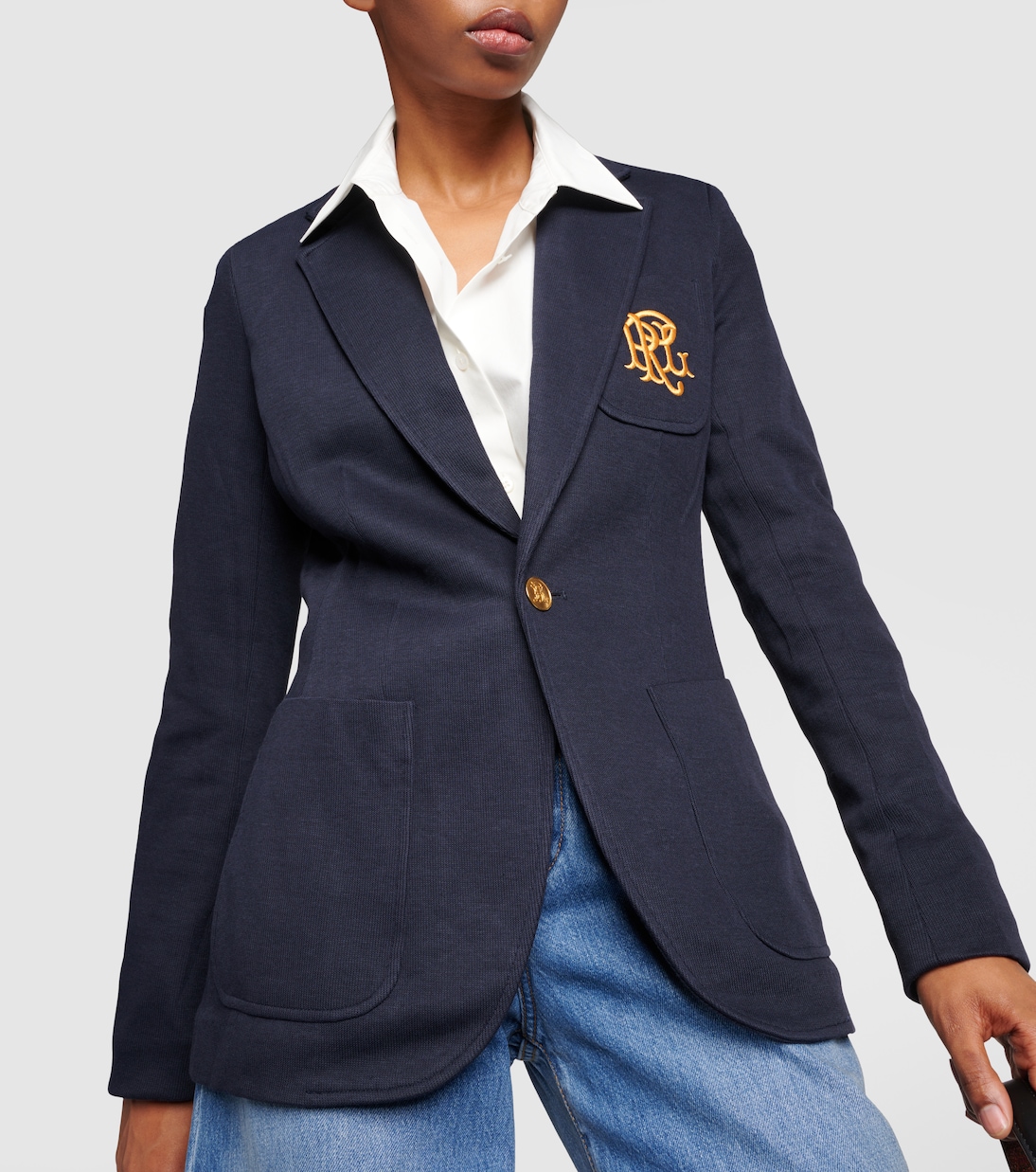 Embroidered cotton-blend blazer | Polo Ralph Lauren