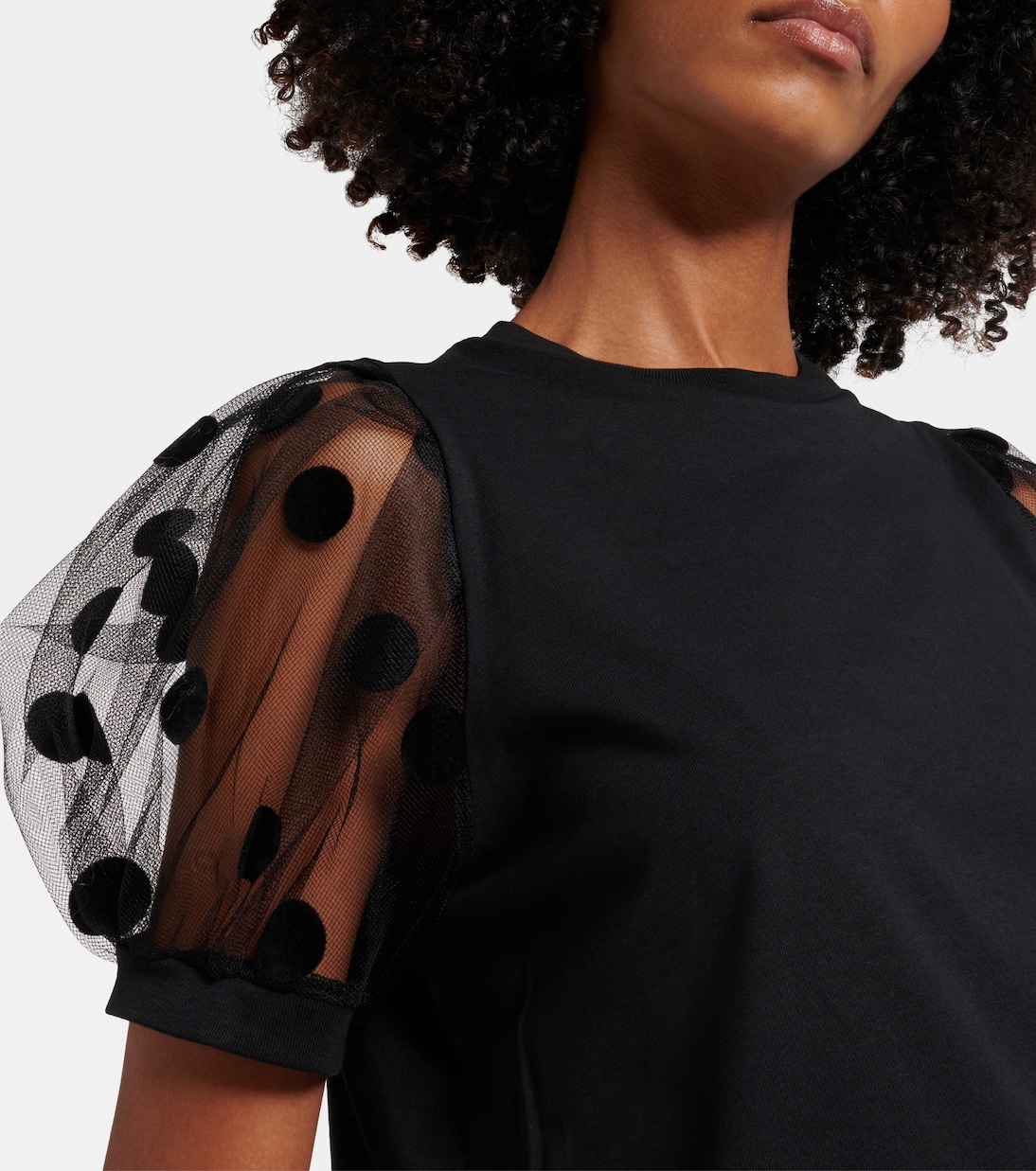 Polka dot tulle and jersey T-shirt | Nina Ricci