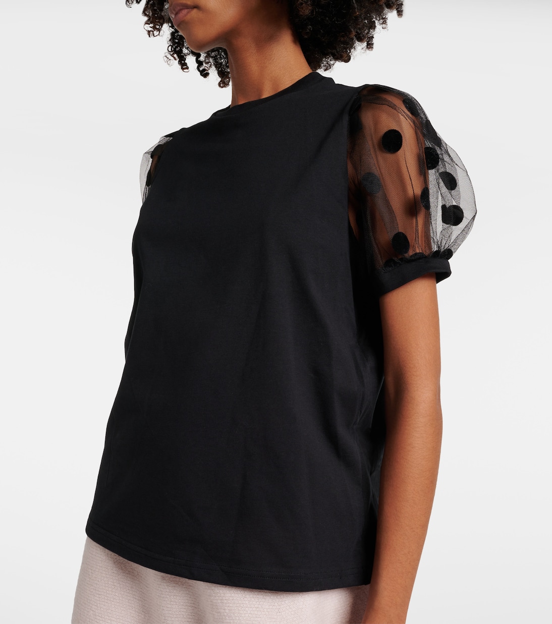 Polka dot tulle and jersey T-shirt | Nina Ricci