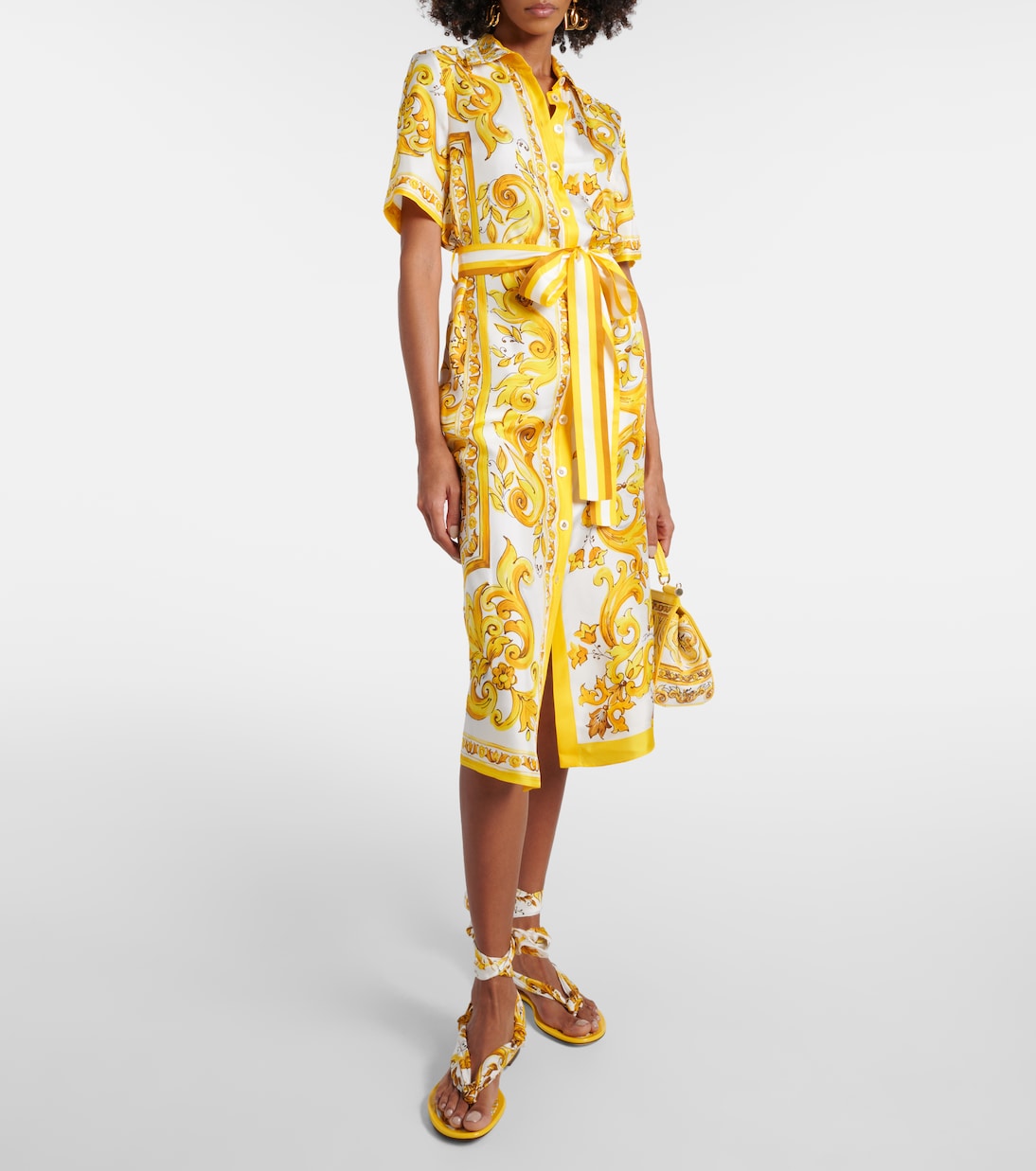 Majolica silk twill shirt dress | Dolce&Gabbana