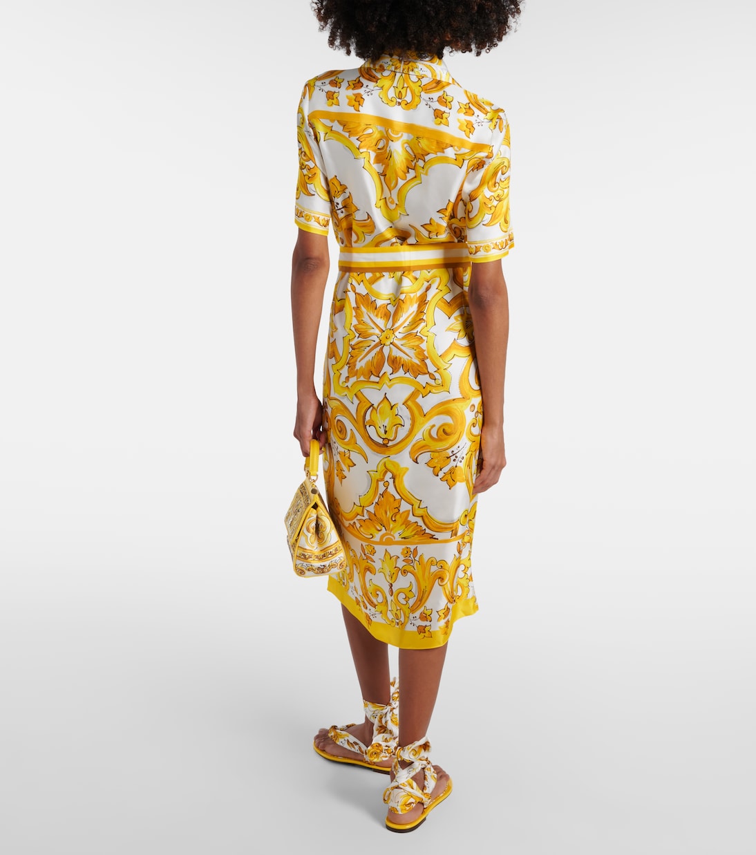 Majolica silk twill shirt dress | Dolce&Gabbana