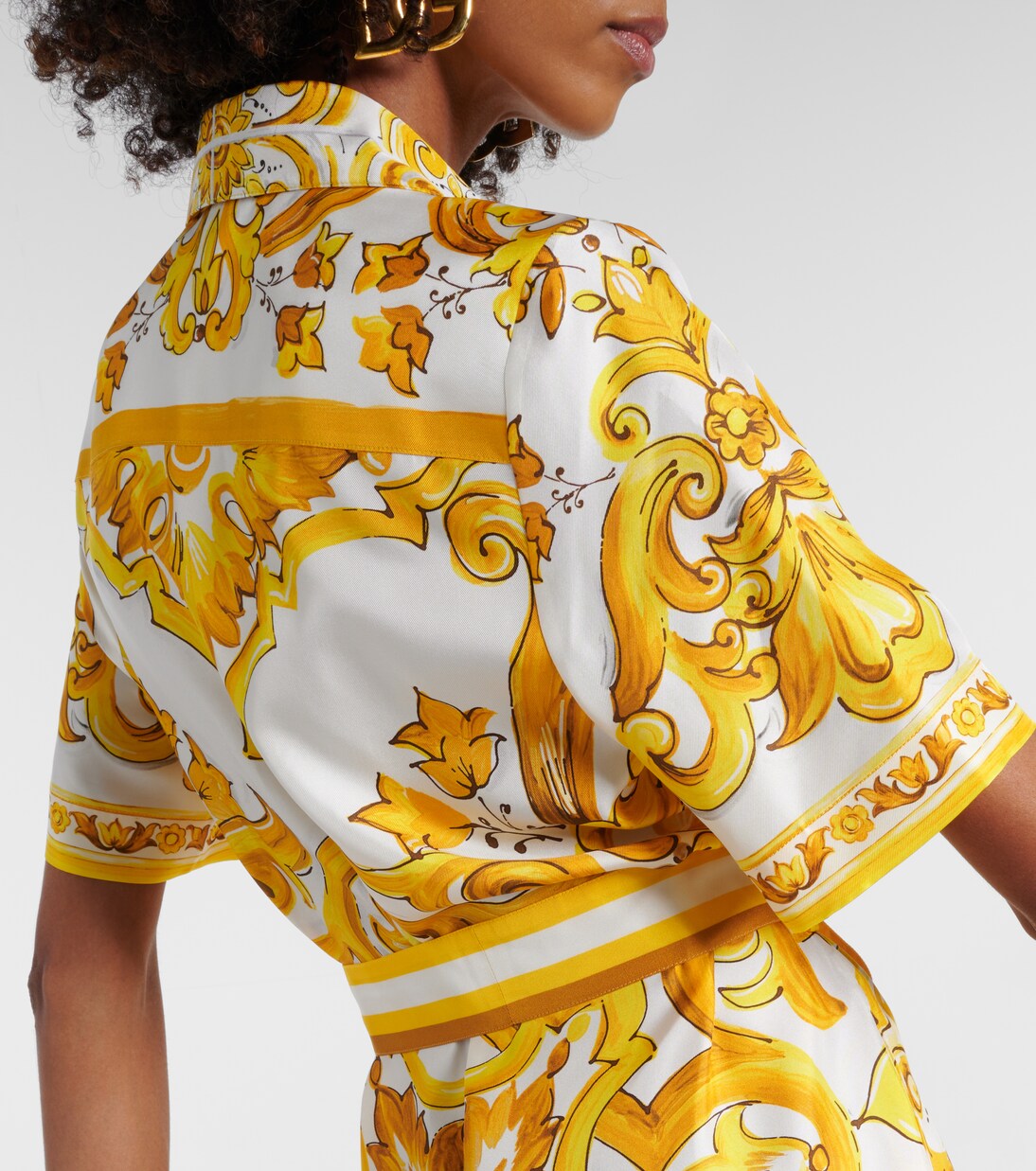 Majolica silk twill shirt dress | Dolce&Gabbana