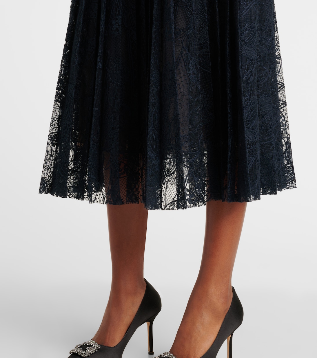 Midikleid aus Tweed und Guipure-Spitze | Oscar de la Renta