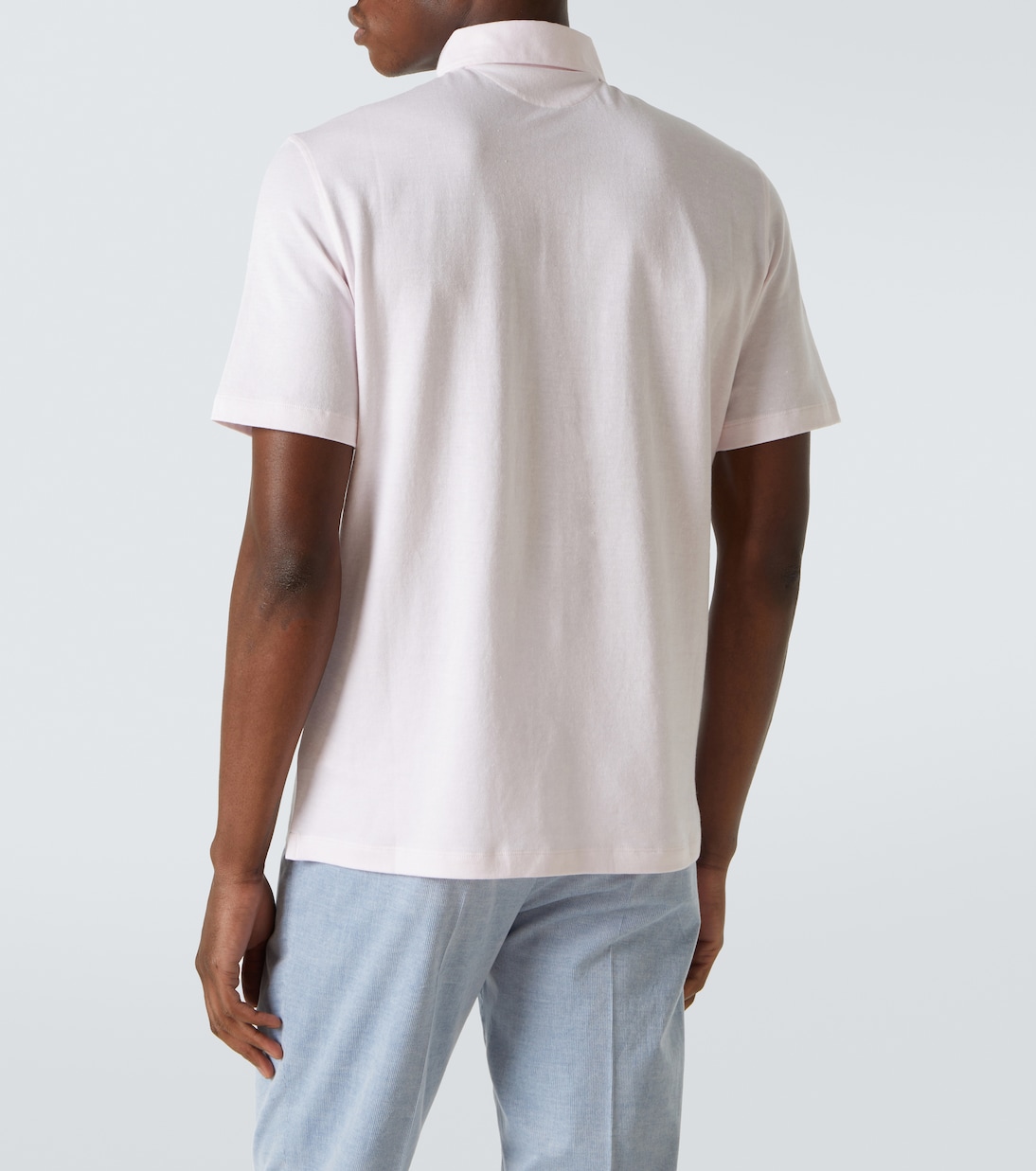 Polo de piqué de algodón y lino | Brunello Cucinelli