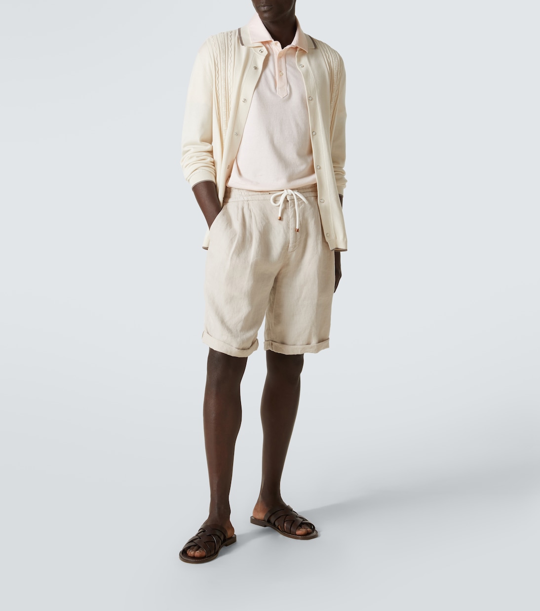 Polo in cotone e lino | Brunello Cucinelli