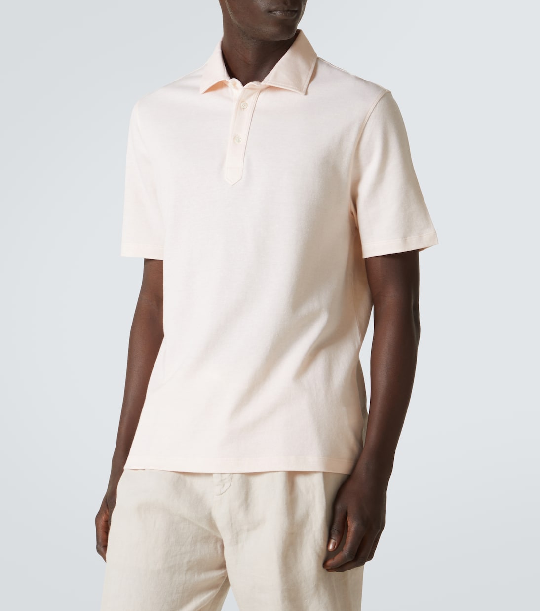Polo in cotone e lino | Brunello Cucinelli