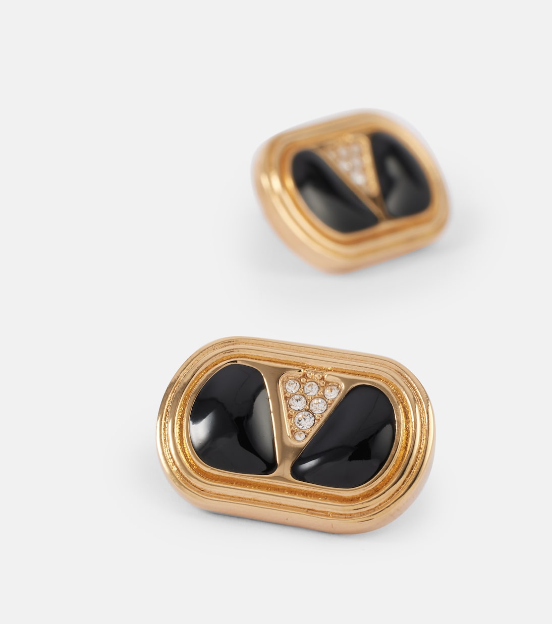 Ohrringe Ovalette mit Emaille und Kristallen | Valentino