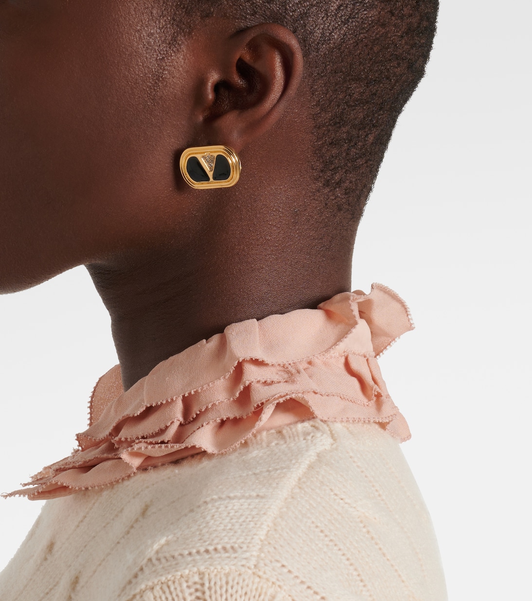 Ohrringe Ovalette mit Emaille und Kristallen | Valentino