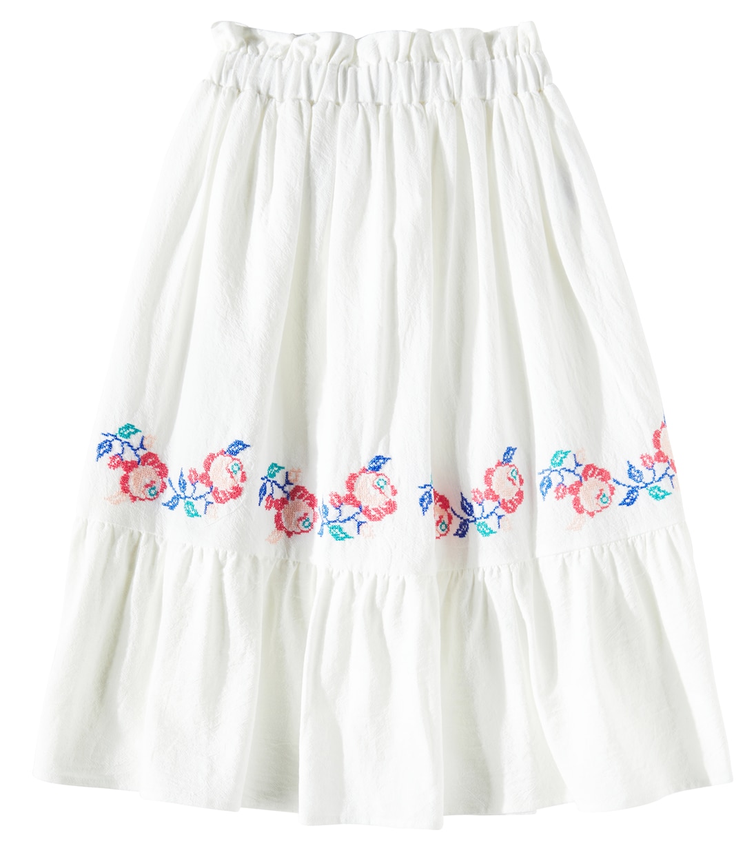 Jane floral embroidered cotton skirt | C'era Una Volta