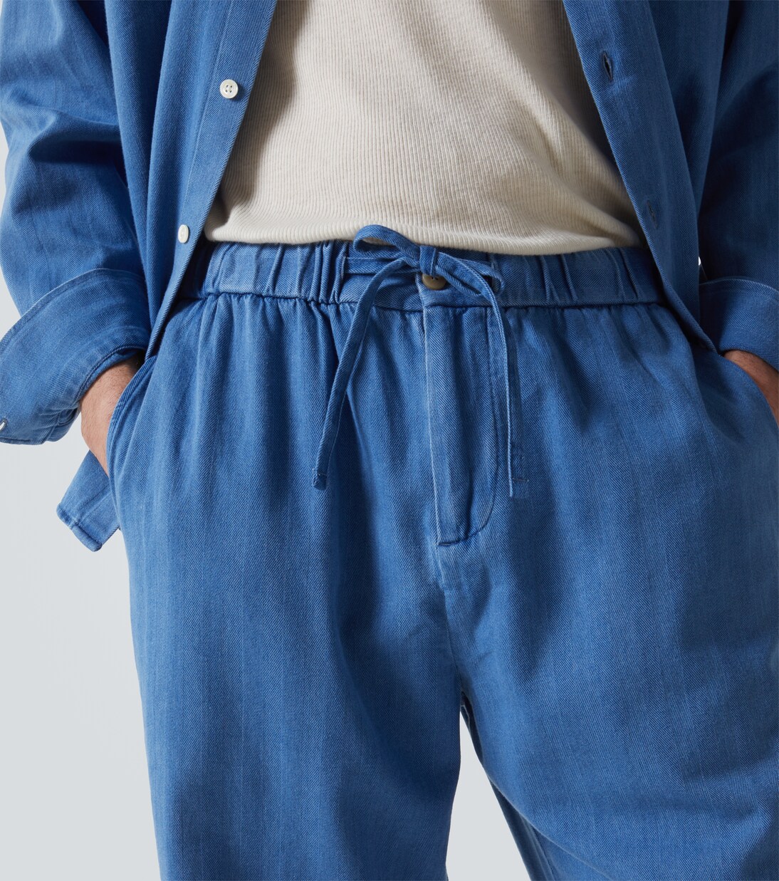 Pantalones anchos Rocha de sarga de algodón | Frescobol Carioca