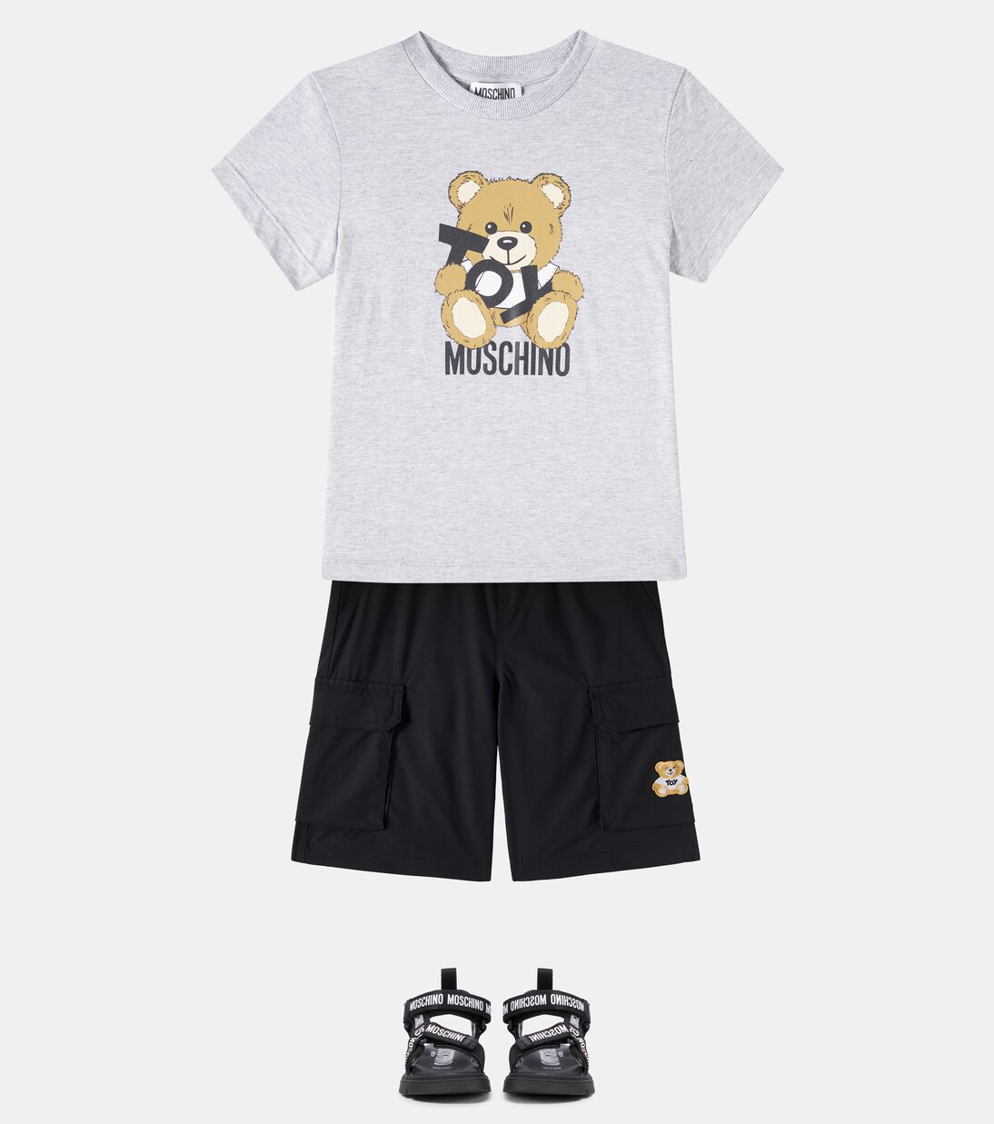 Teddy Bear cotton-blend cargo shorts | Moschino Kids