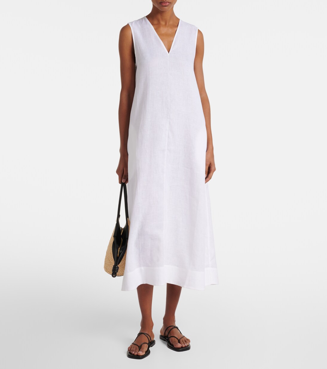 Nisha linen midi dress | Asceno