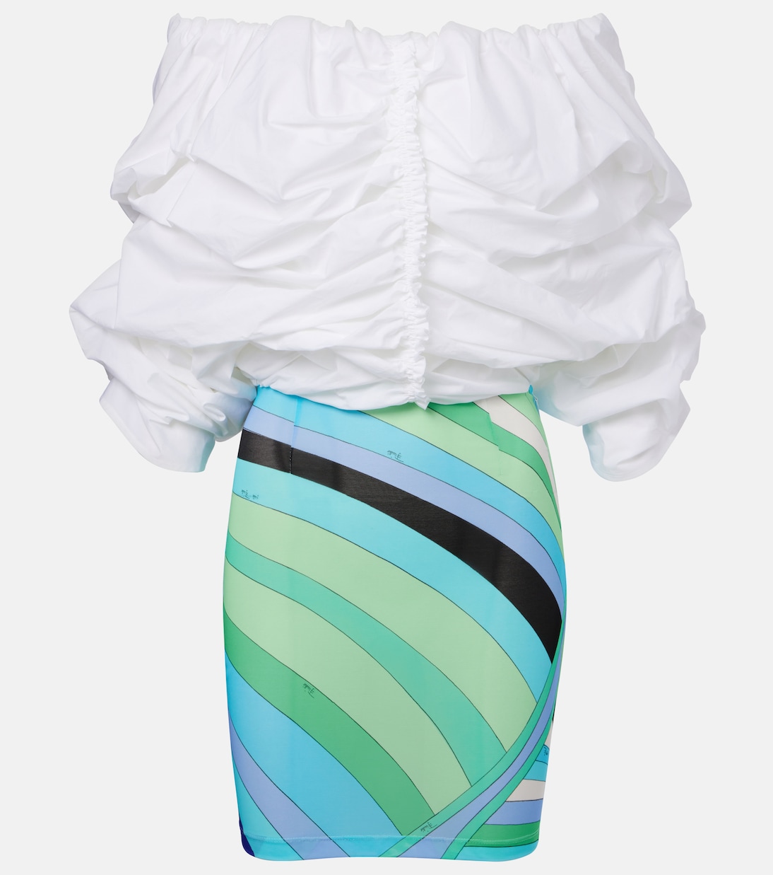 Ruched off-shoulder cotton minidress | Pucci