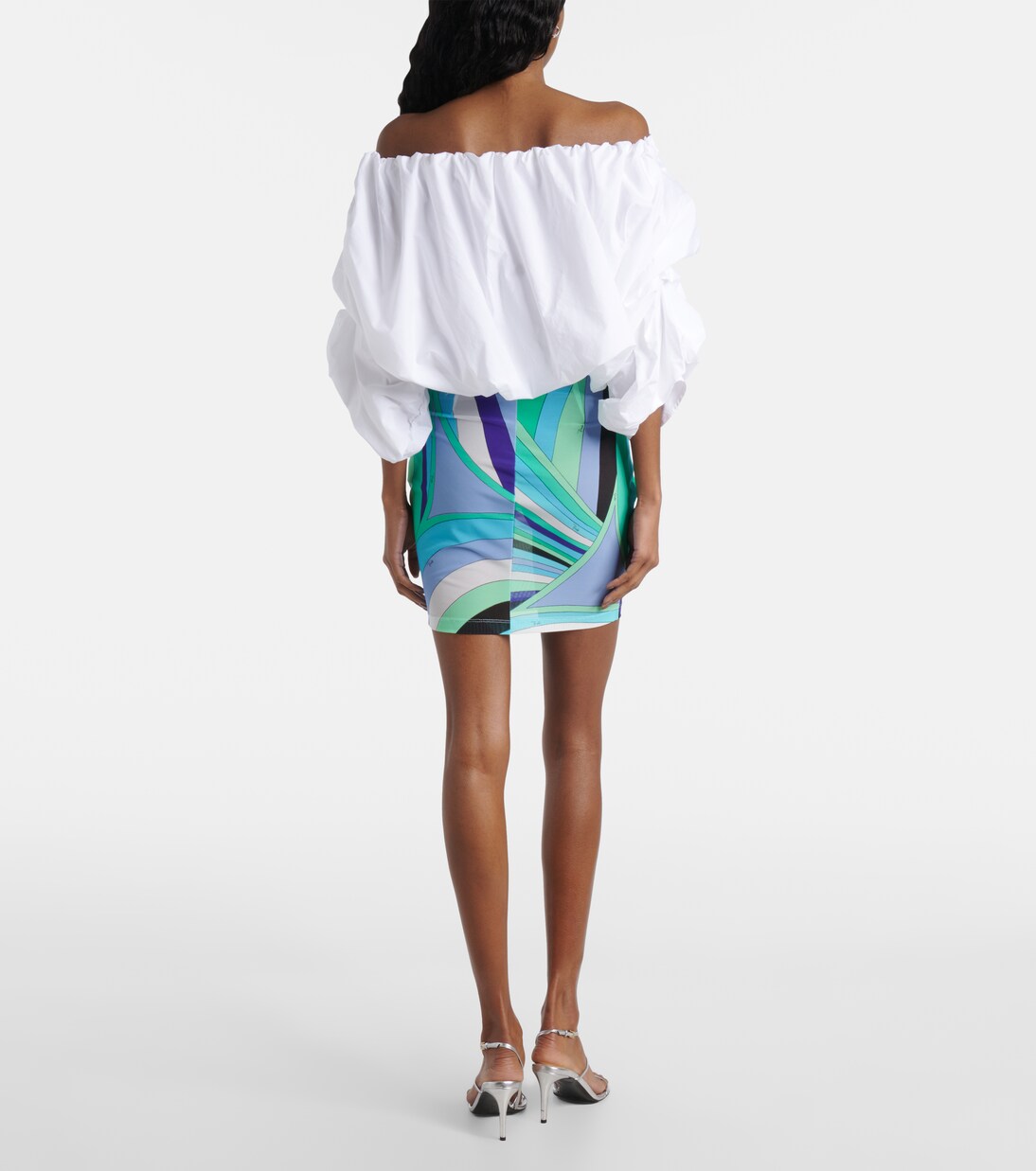 Ruched off-shoulder cotton minidress | Pucci