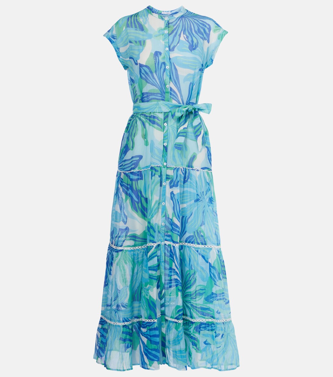 Robe longue Kora imprimée en coton | Poupette St Barth