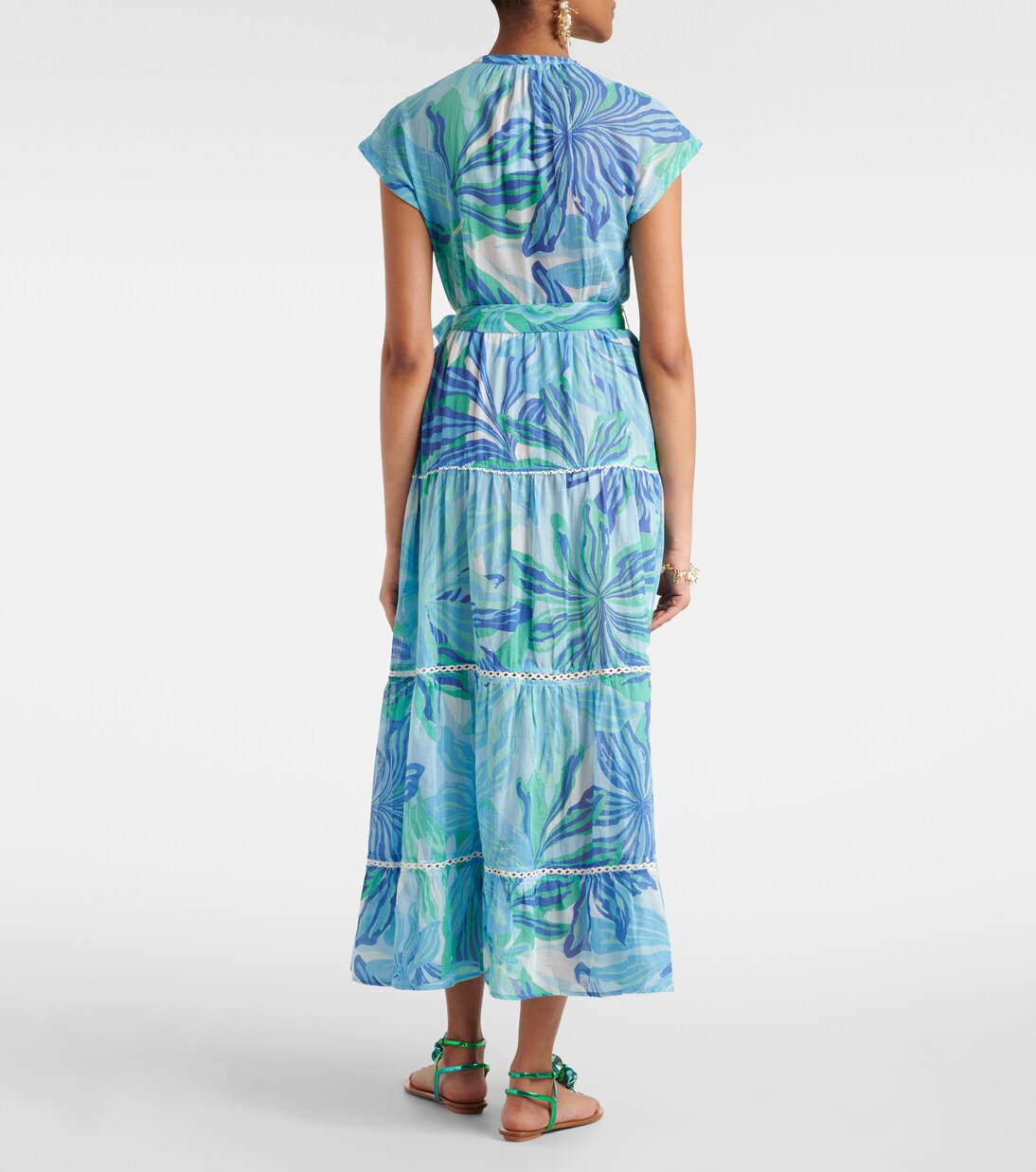 Robe longue Kora imprimée en coton | Poupette St Barth