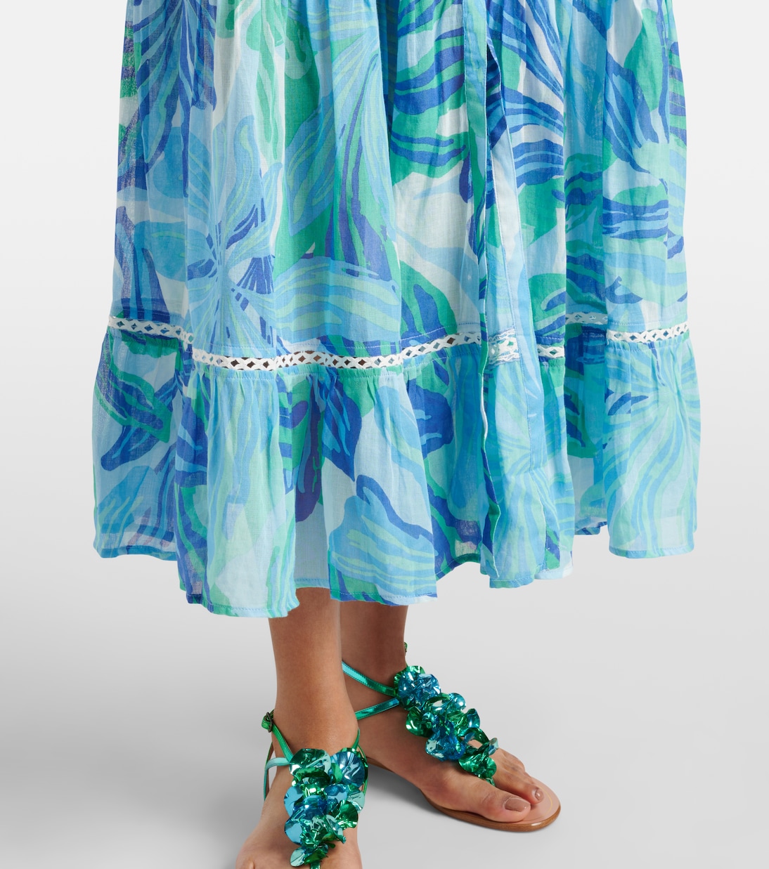 Robe longue Kora imprimée en coton | Poupette St Barth