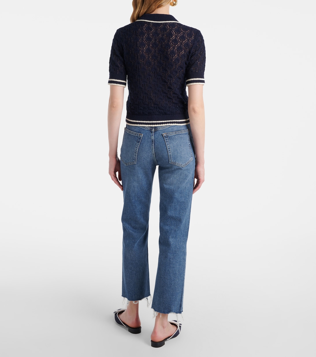 Polo cropped Rookie de punto calado | Frame