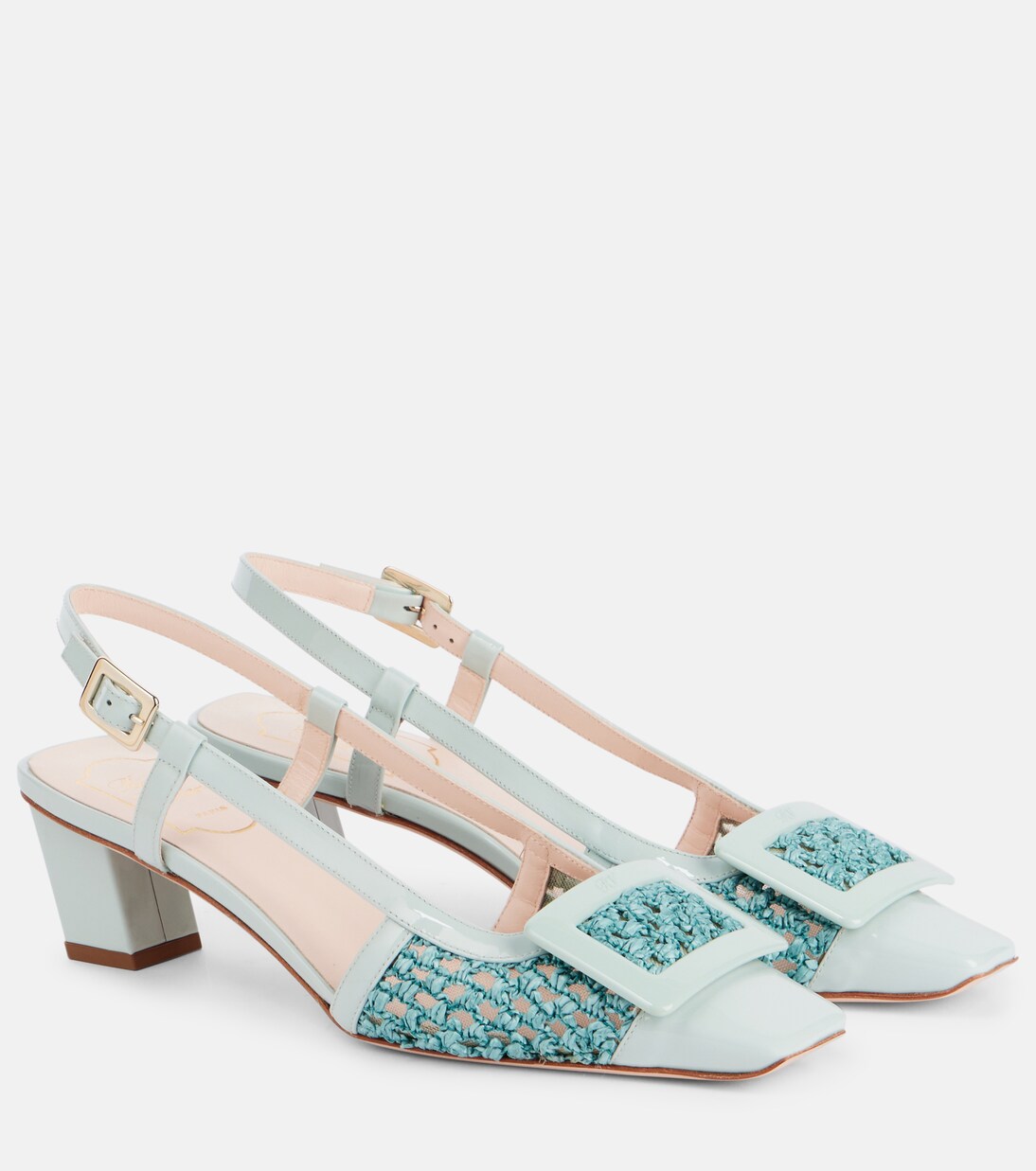 Belle Vivier 45 crochet leather slingback pumps | Roger Vivier