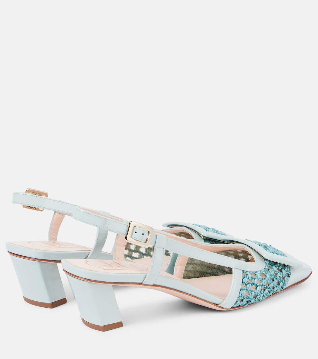 Belle Vivier 45 crochet leather slingback pumps | Roger Vivier