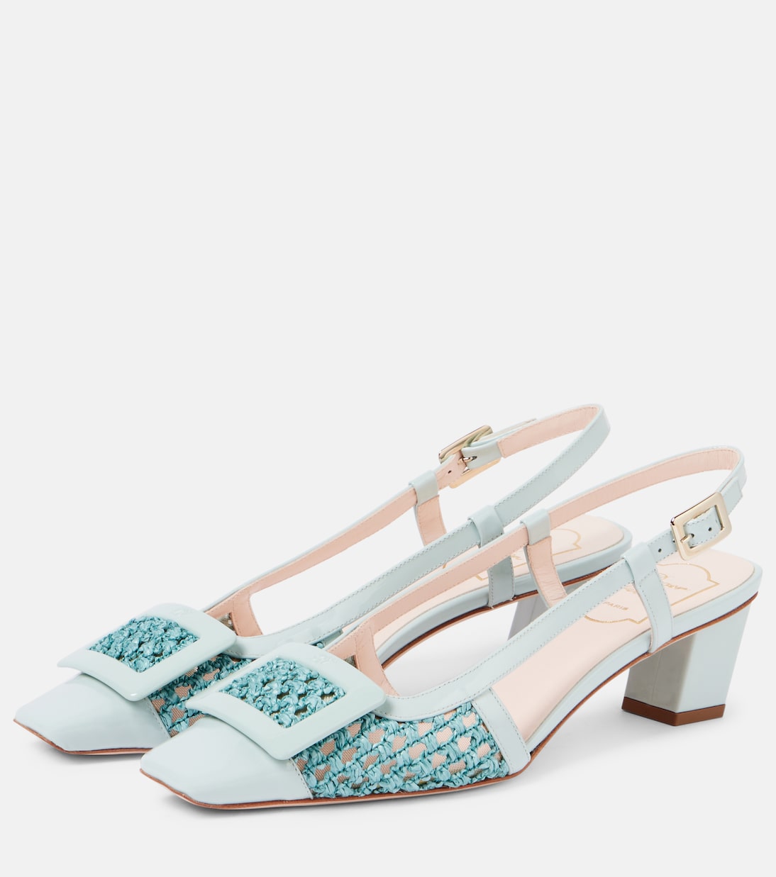 Belle Vivier 45 crochet leather slingback pumps | Roger Vivier