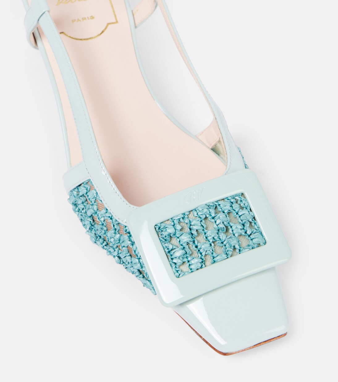 Belle Vivier 45 crochet leather slingback pumps | Roger Vivier