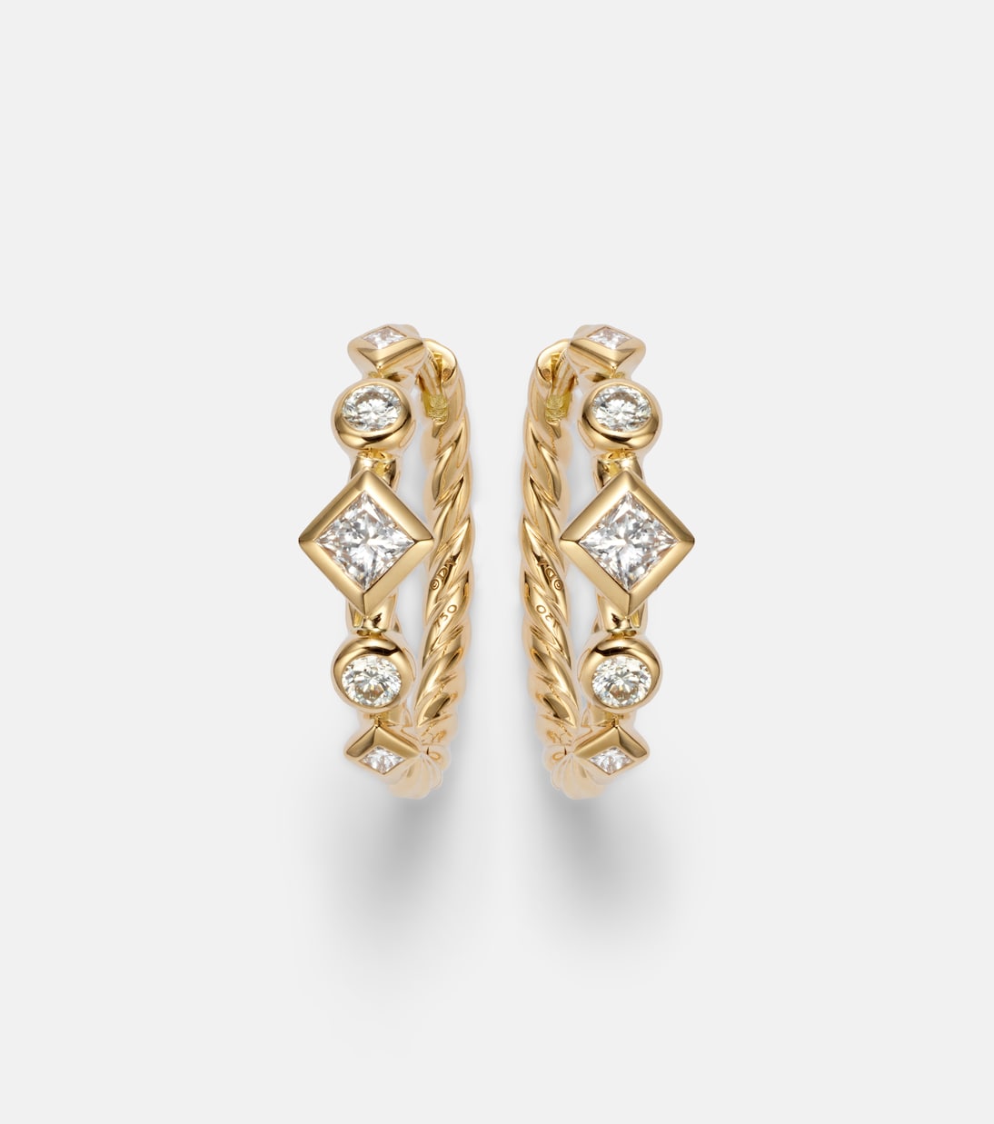 Petite Modern Renaissance® 18kt gold (750/1000) earrings with diamonds | David Yurman