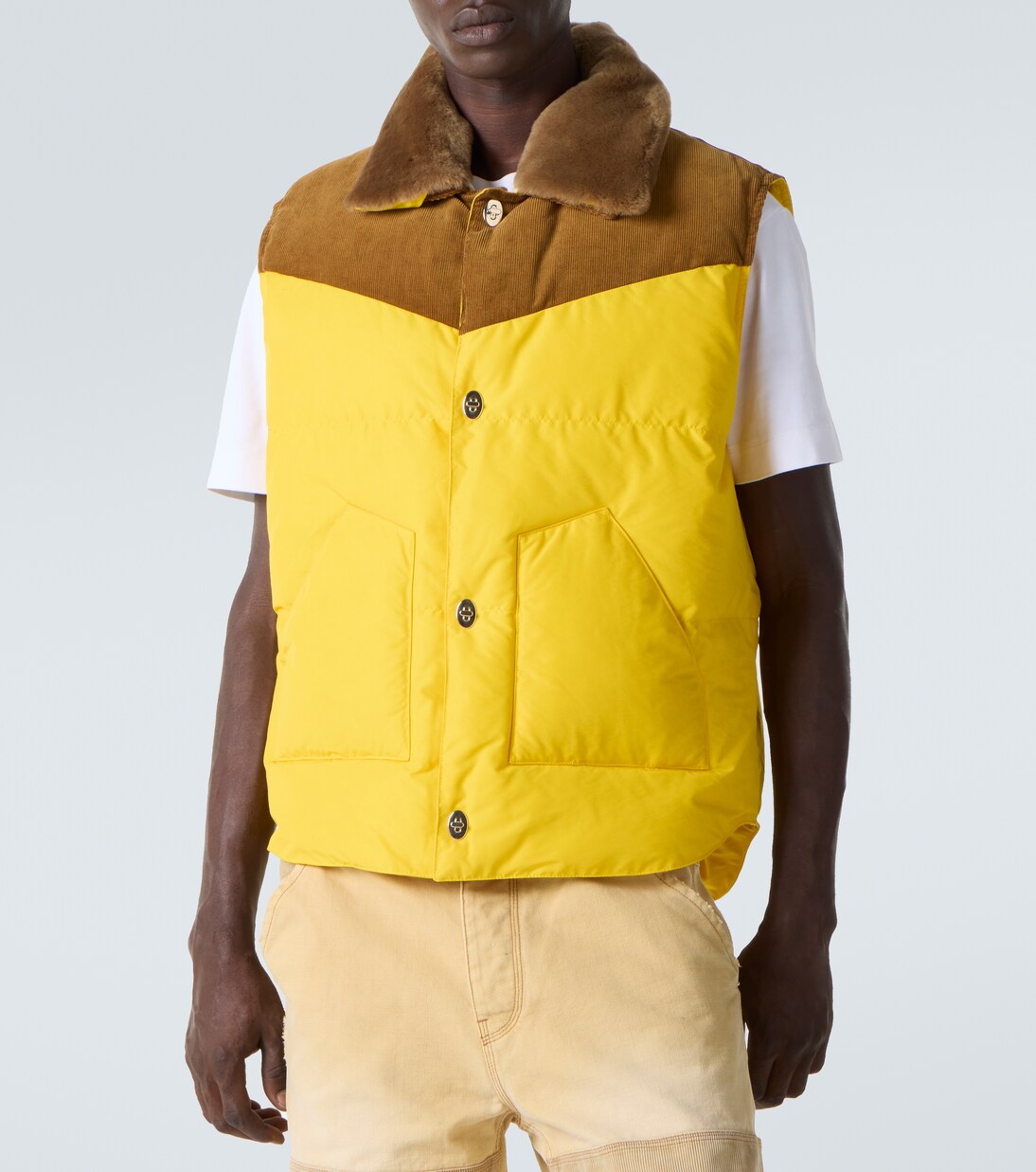 Brixton corduroy-trimmed puffer gilet | Wales Bonner