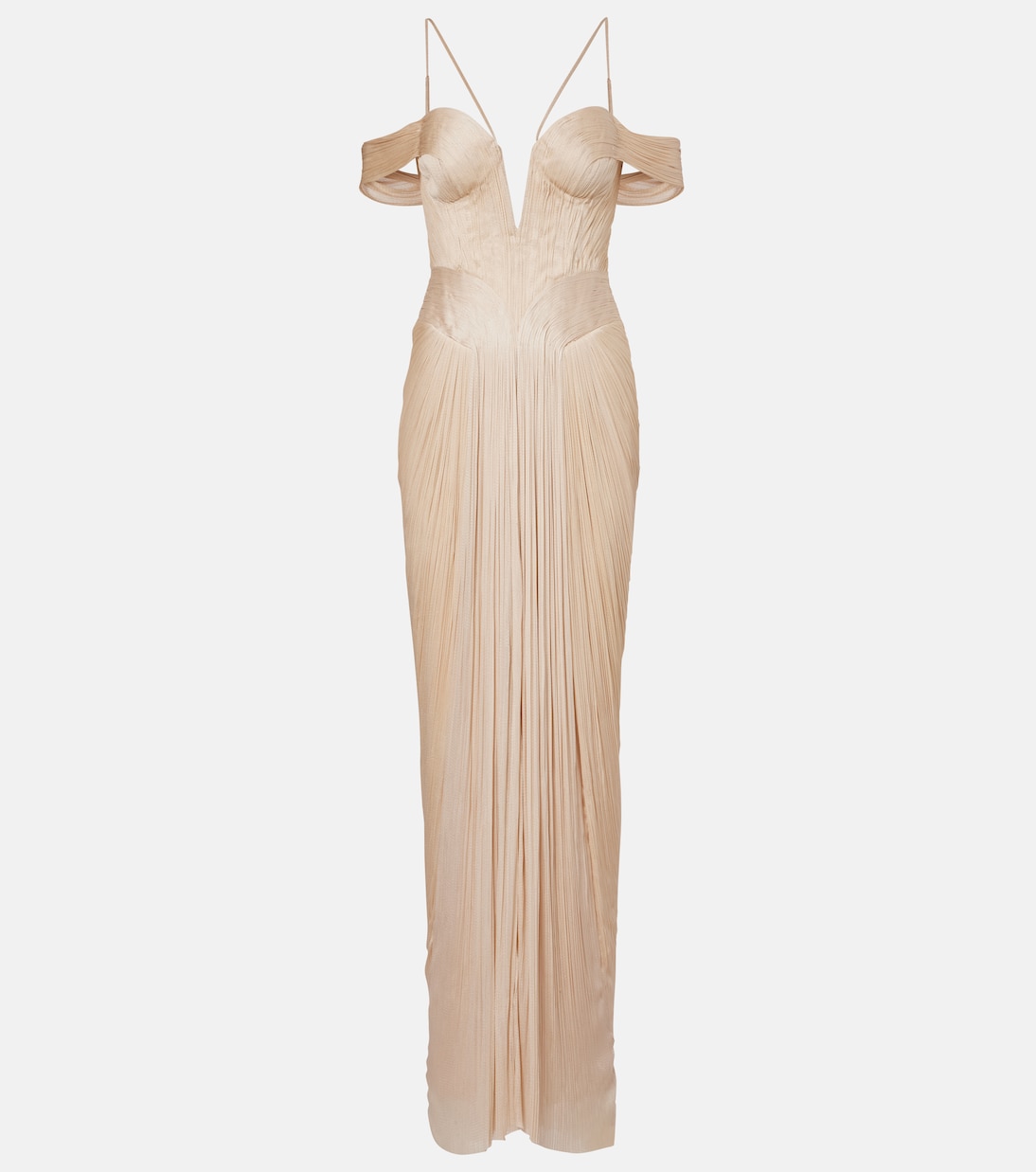 Camilla metallic silk tulle bustier gown | Maria Lucia Hohan