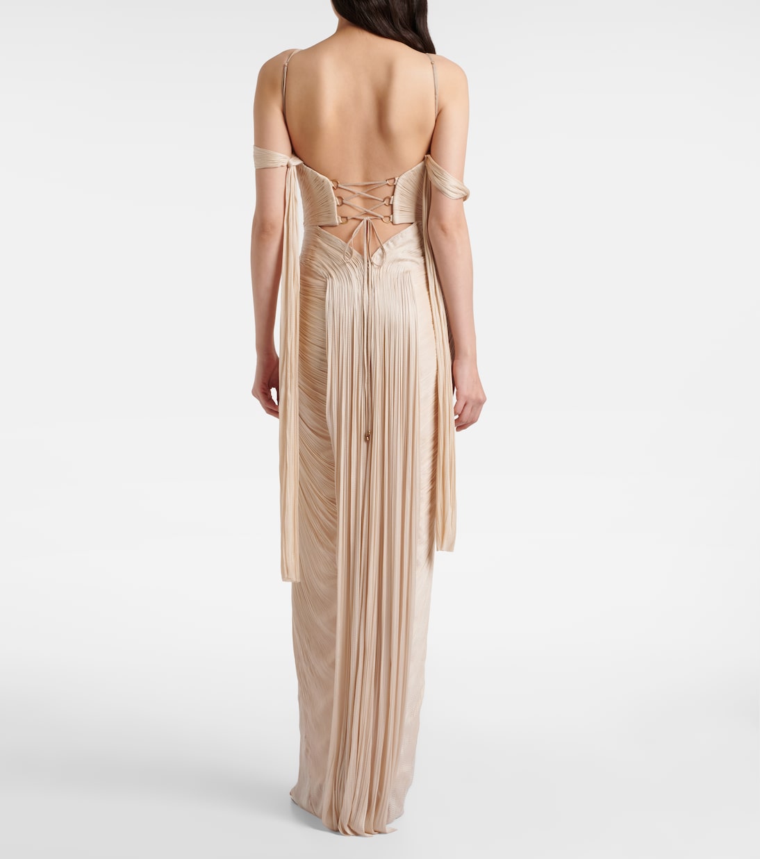 Camilla metallic silk tulle bustier gown | Maria Lucia Hohan