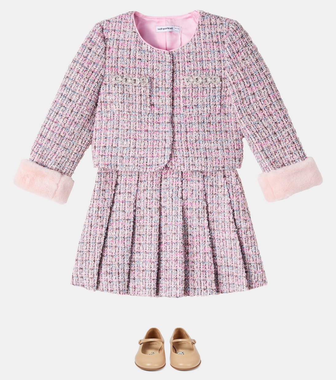 Chaqueta de bouclé adornada | Self-Portrait Kids