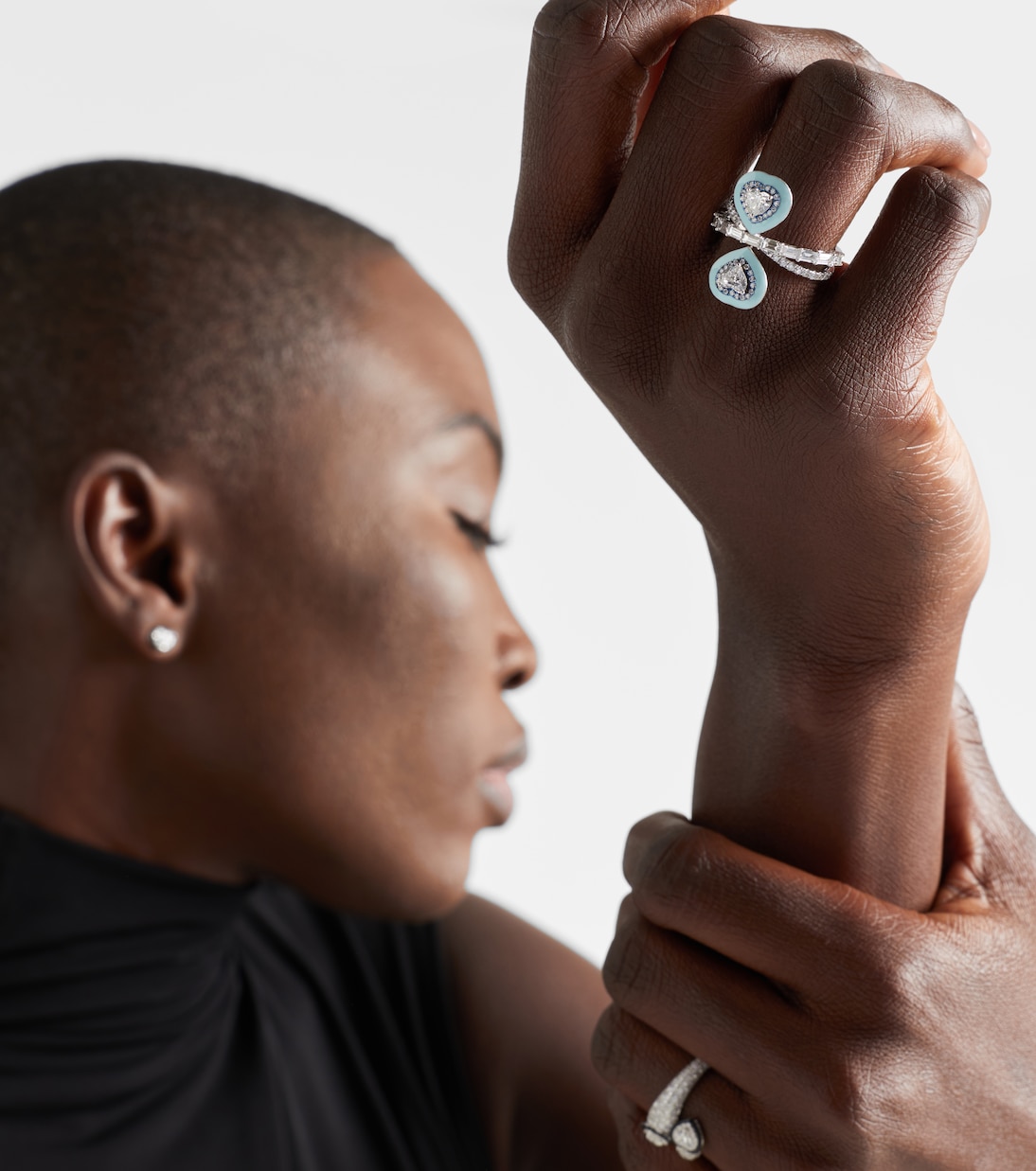 Ring Mirror Love aus 18kt Weißgold mit Emaille und Diamanten | Kamyen