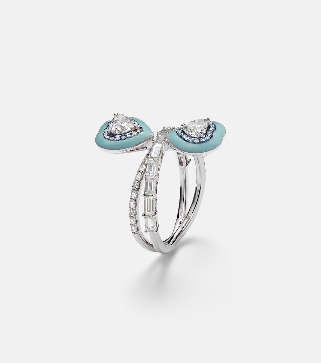 Ring Mirror Love aus 18kt Weißgold mit Emaille und Diamanten | Kamyen