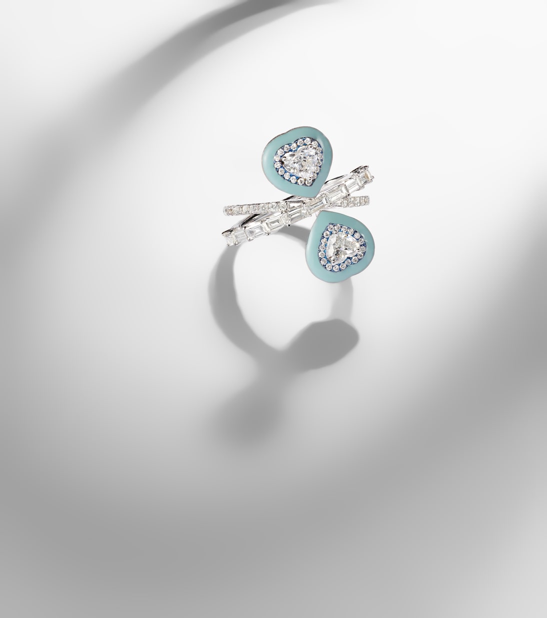 Ring Mirror Love aus 18kt Weißgold mit Emaille und Diamanten | Kamyen