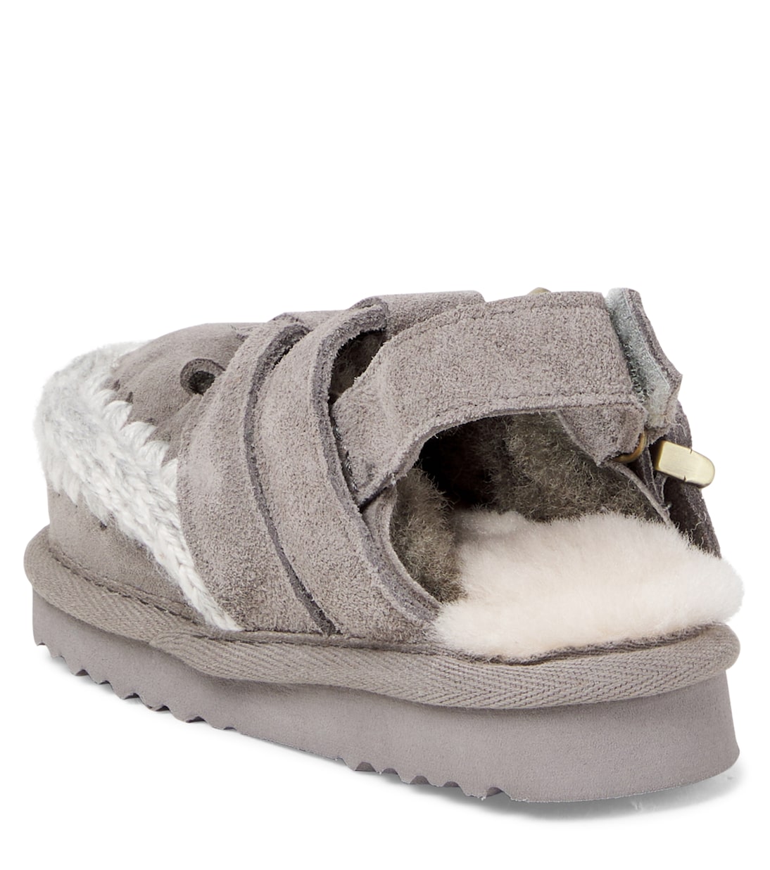 Shearling-lined suede slingback flats | Mou Kids