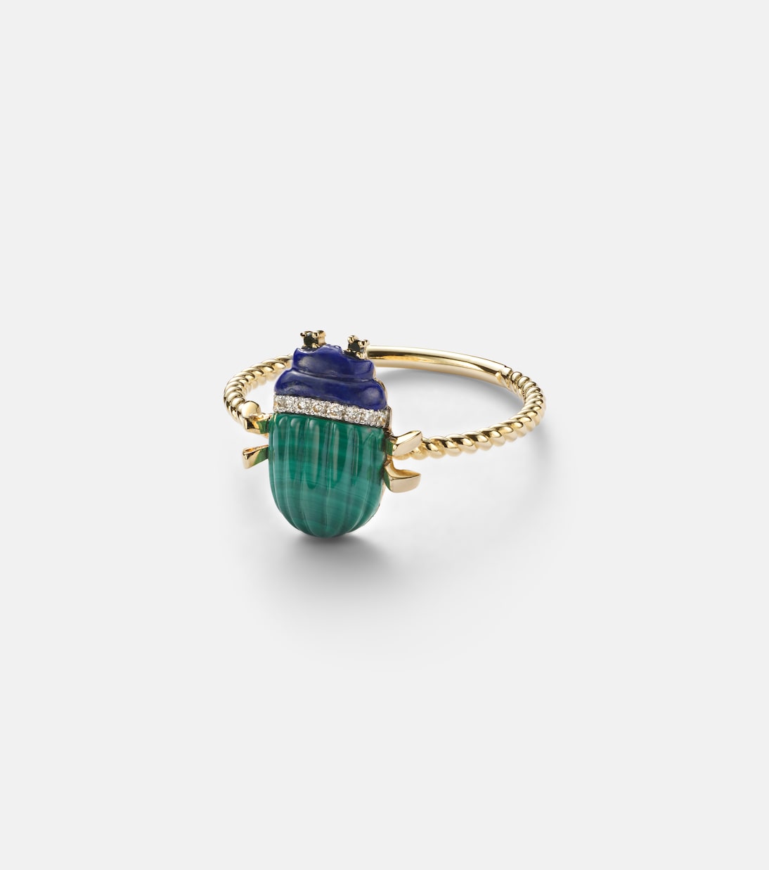 Scarabée Mini 9kt gold ring with gemstones | Yvonne Léon