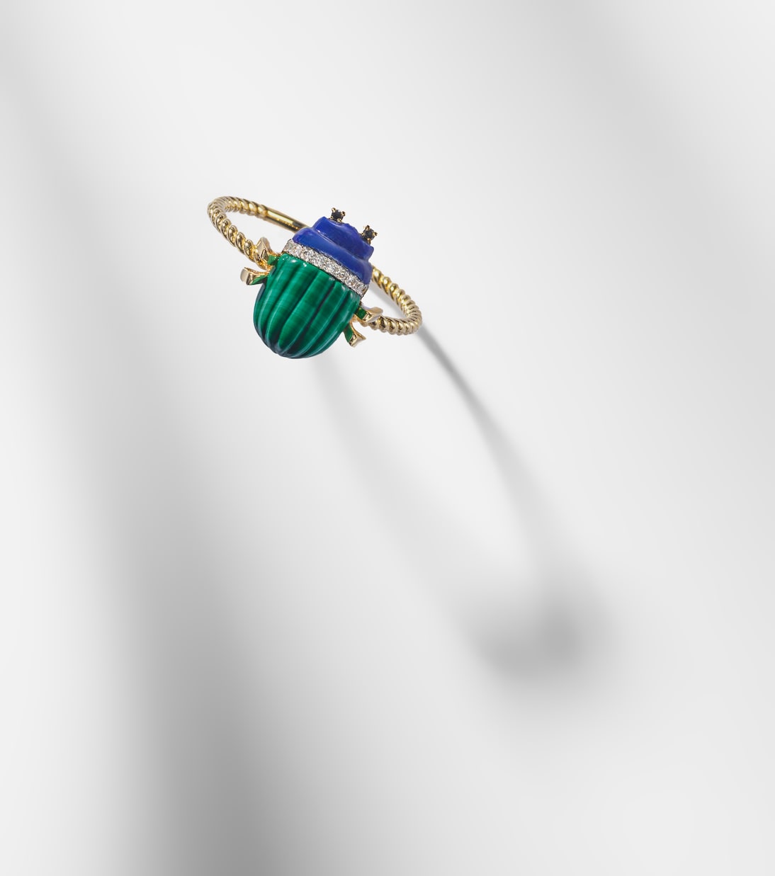 Scarabée Mini 9kt gold ring with gemstones | Yvonne Léon