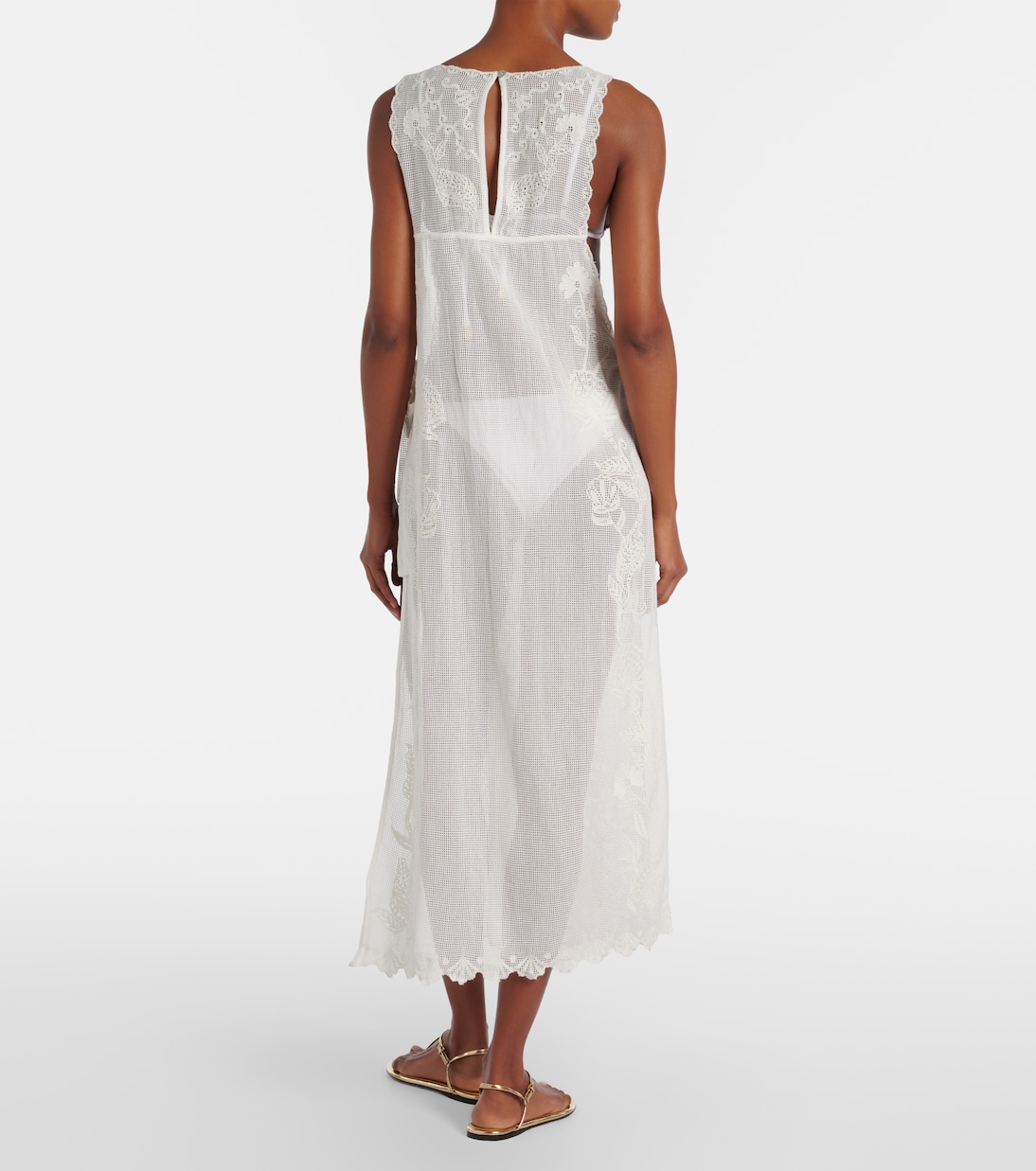 Sea Flowers embroidered cotton cover-up | Farm Rio