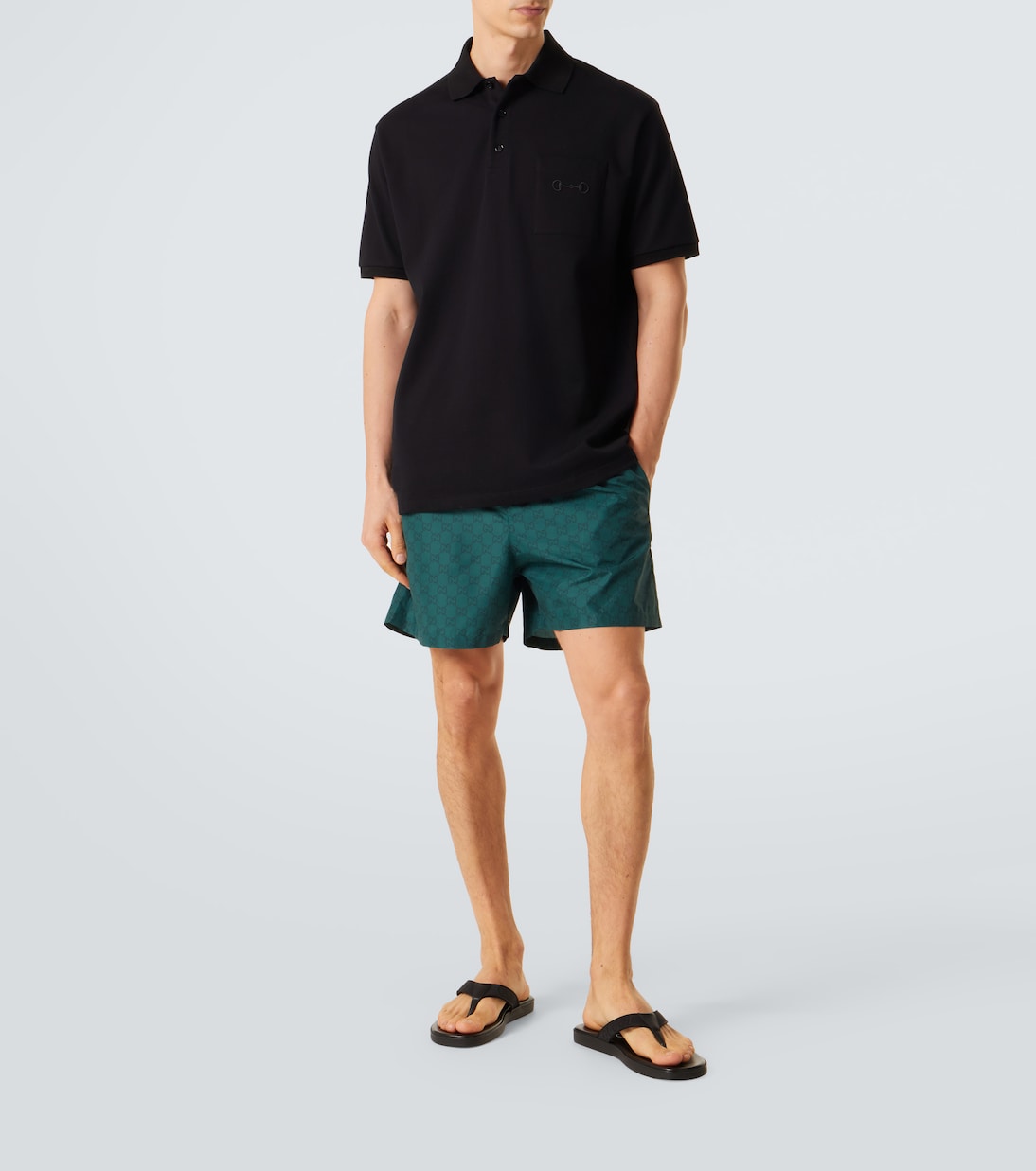 Sandalias de lona y piel con logo | Gucci