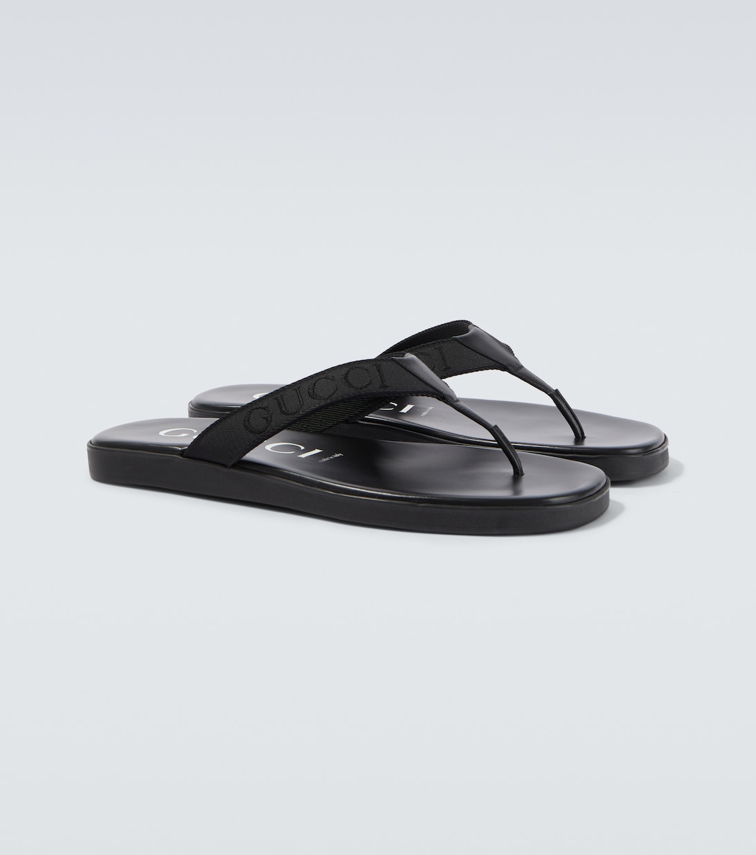 Sandalias de lona y piel con logo | Gucci